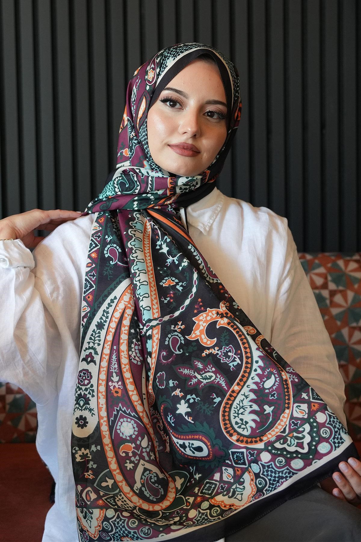 Damla Motif Desen Bordo Soft Pamuk Şal 
