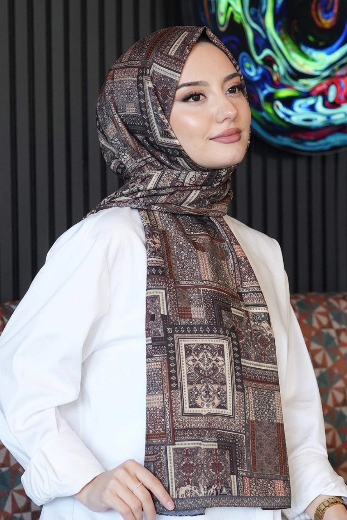 Paisley Desen Kırmızı Soft Pamuk Şal