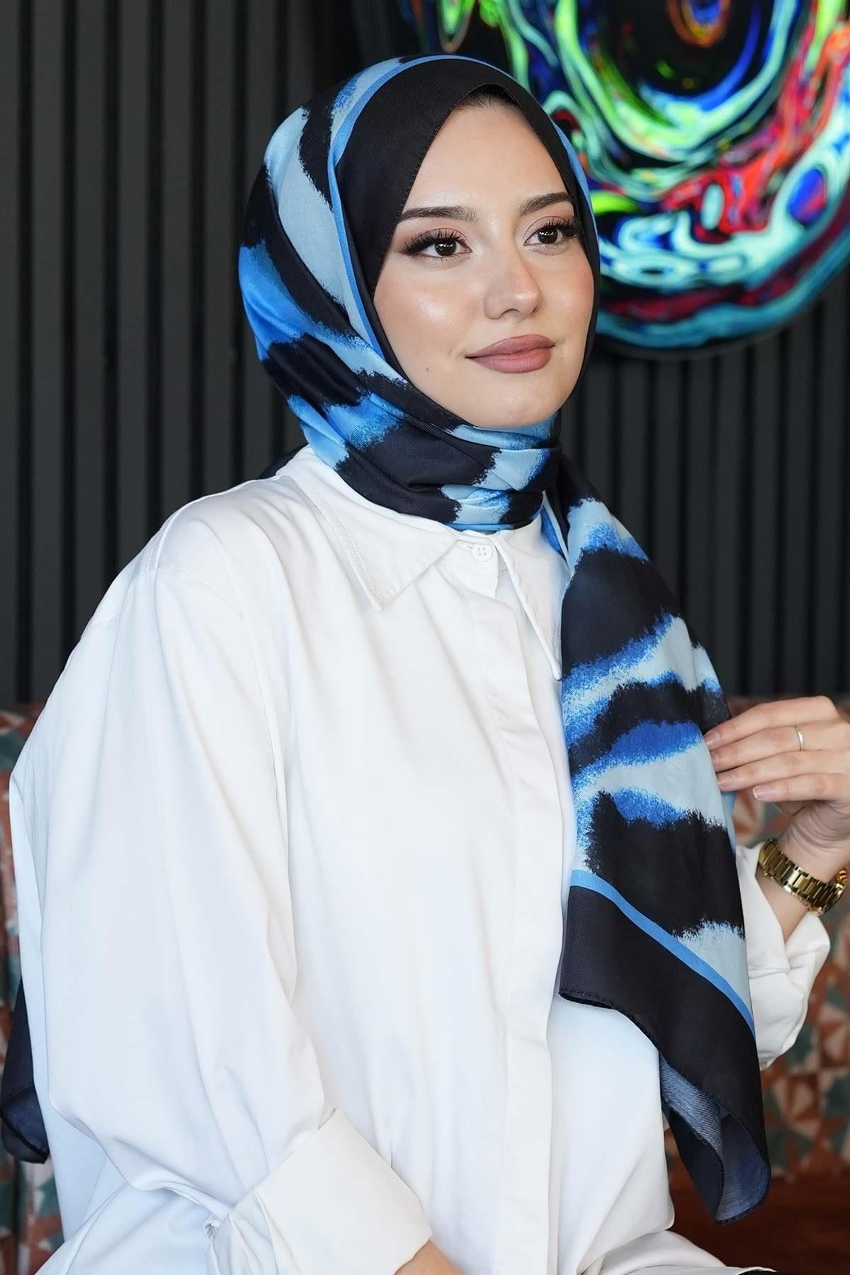 Zebra Desen Siyah Soft Pamuk Şal