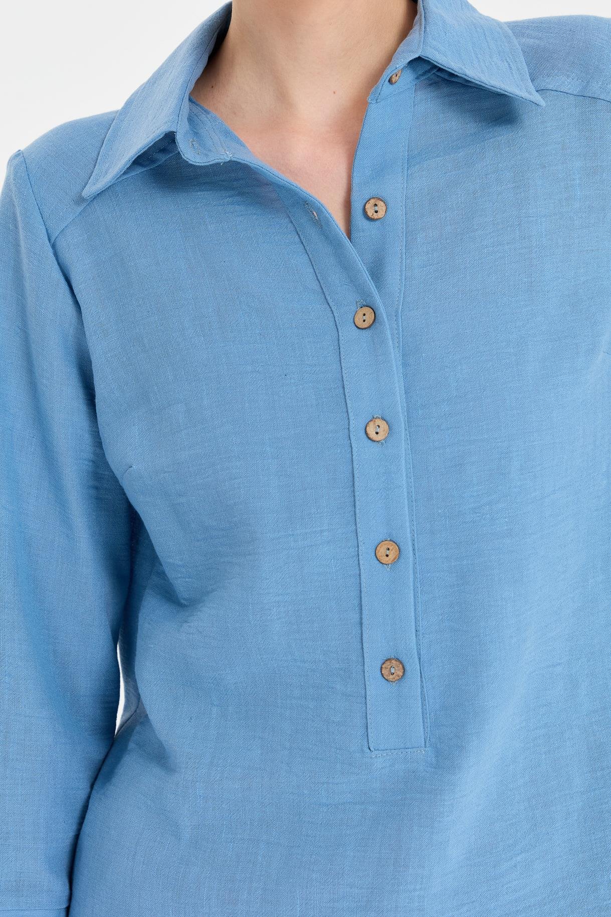 Asimetrik Kesim Keten Tunik - A.MAVI