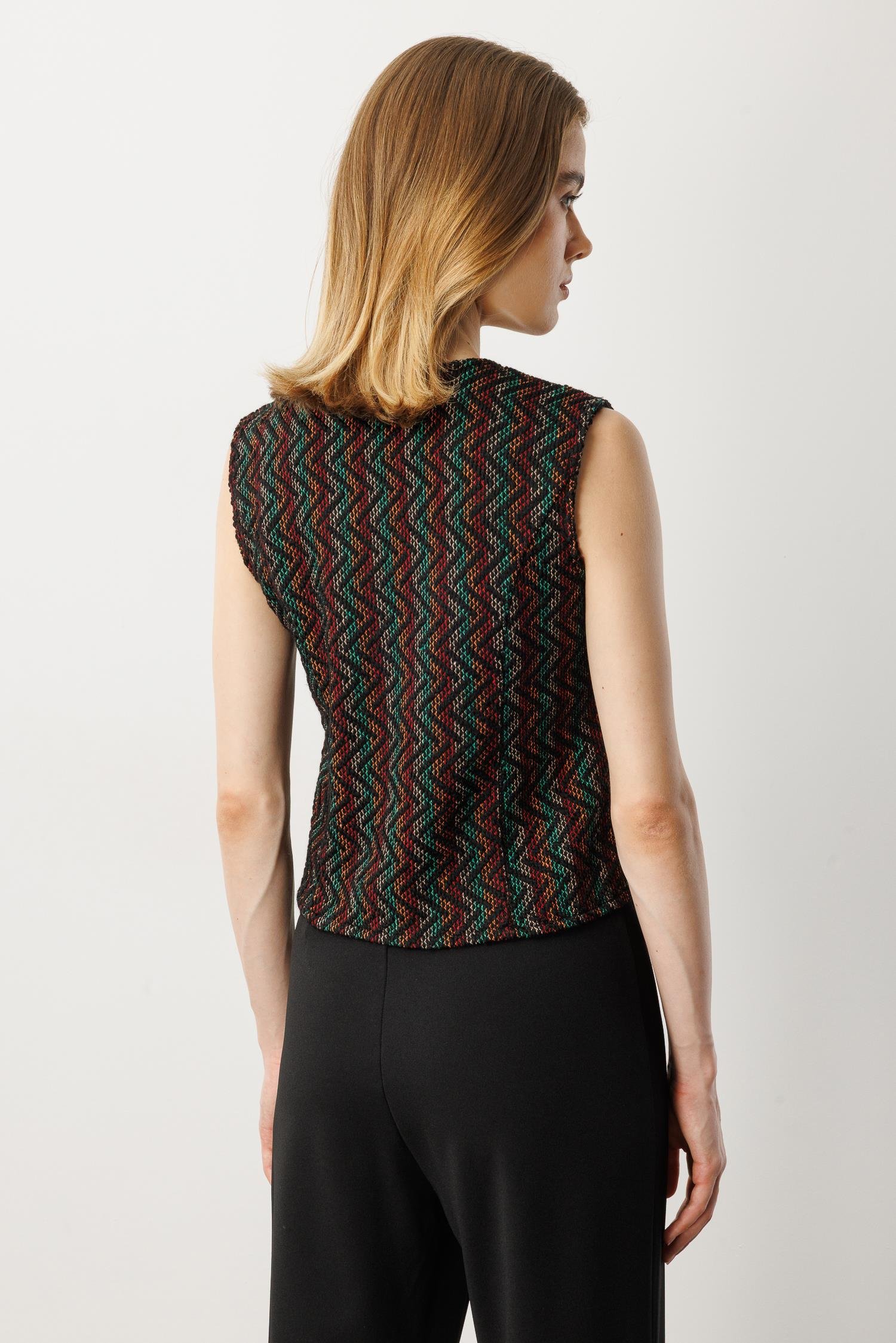 Asimetrik Kesim Örme Yelek-HAKİ