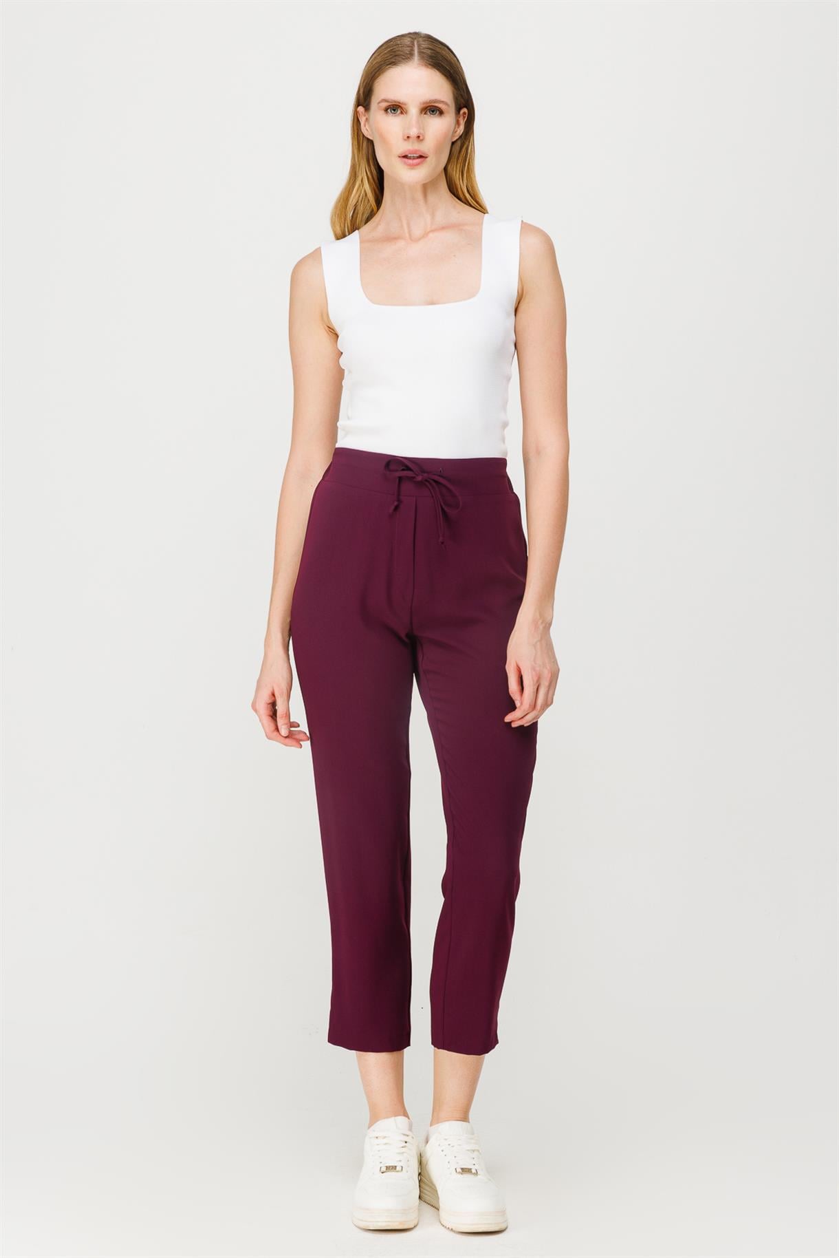 Bağcıklı Dar Paça Pantolon - MÜRDÜM
