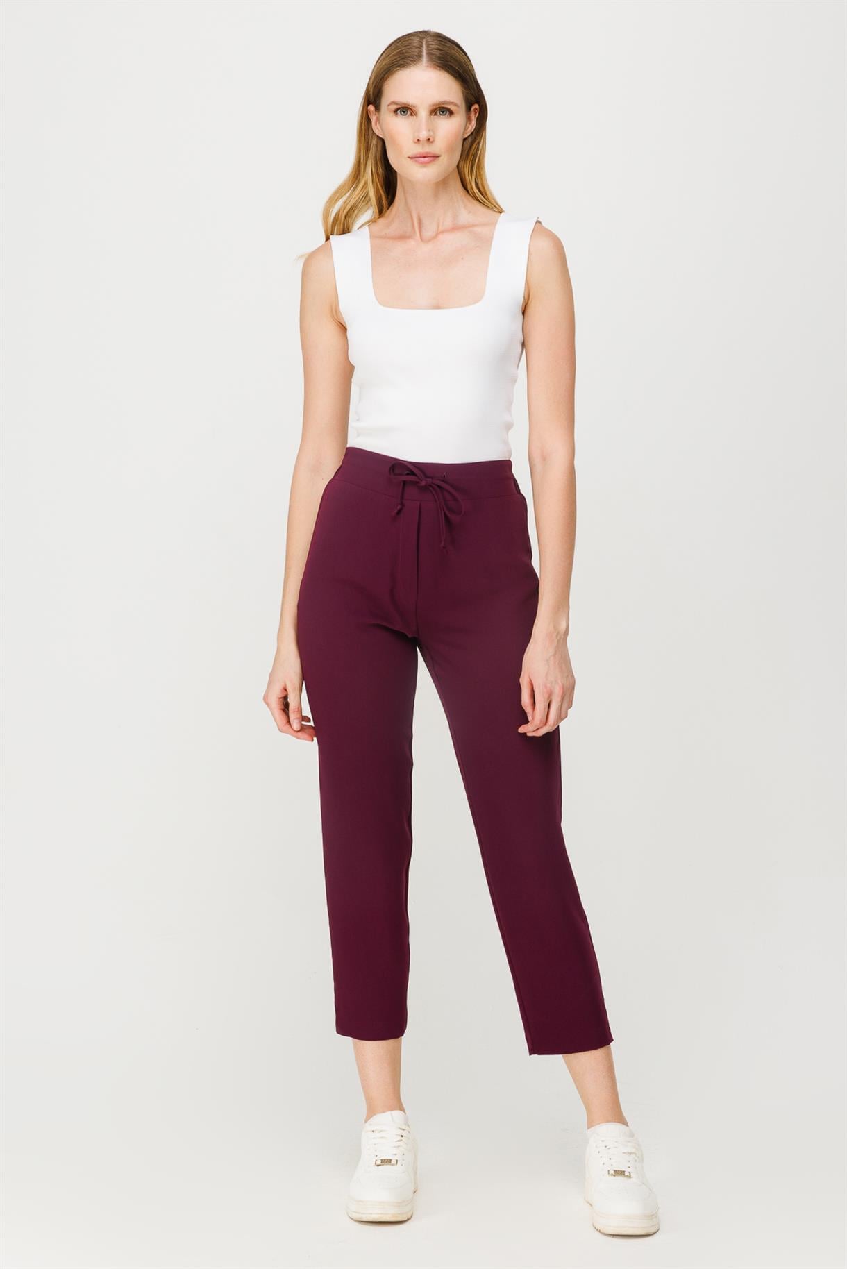 Bağcıklı Dar Paça Pantolon - MÜRDÜM