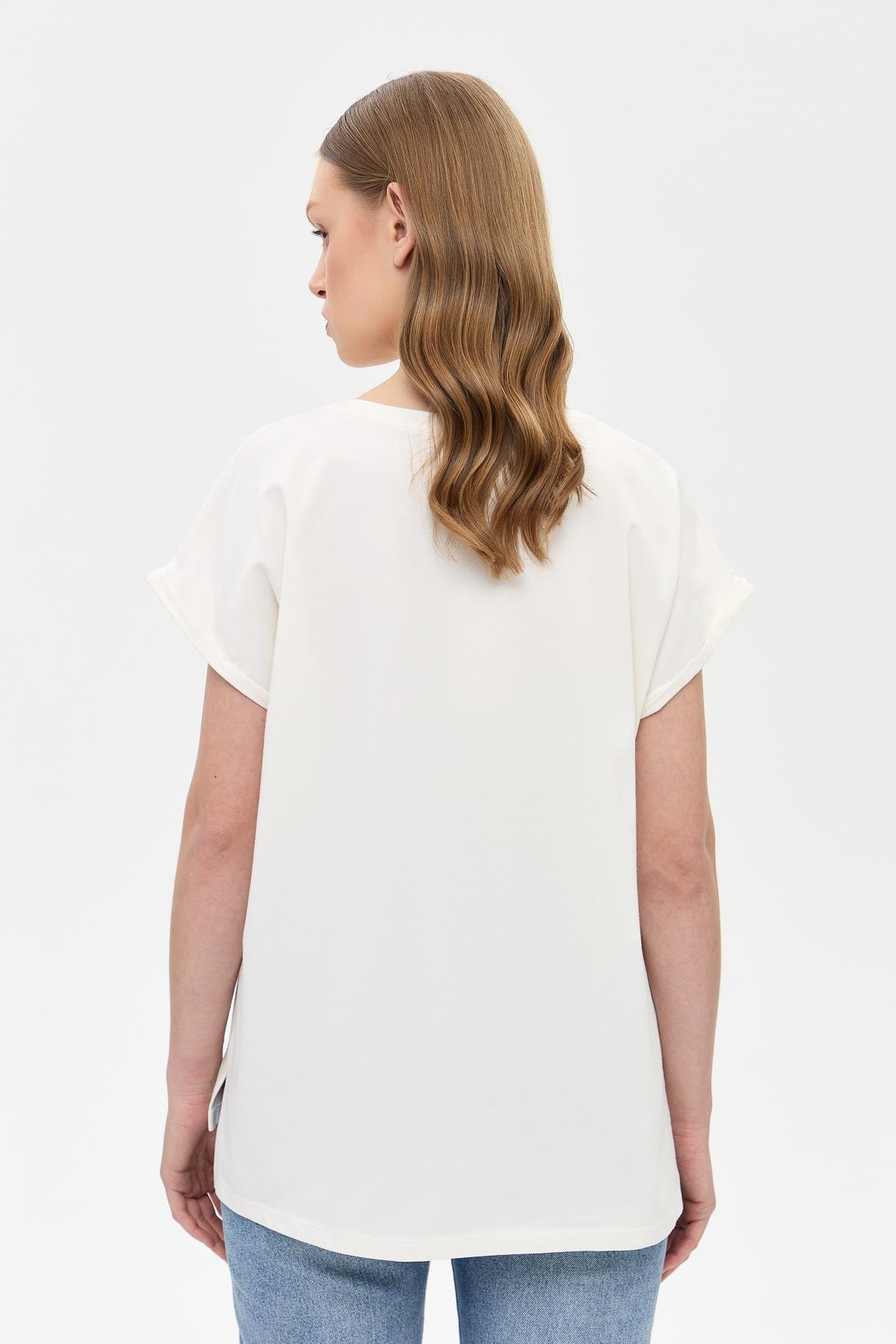 Baskı Desenli Kısa Kollu Tişört - PEMBE