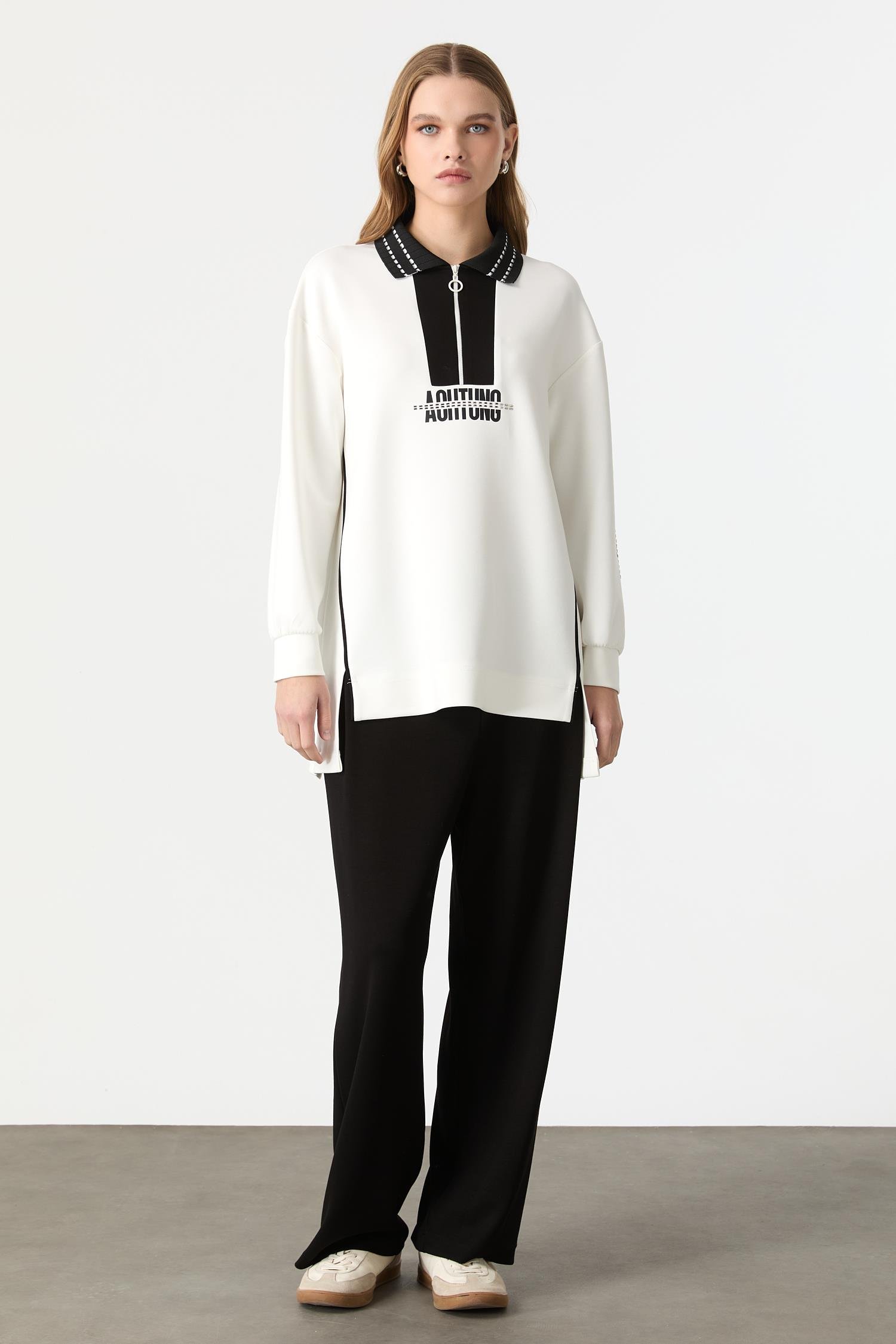 Baskı Detaylı Modal Tunik-KEMIK