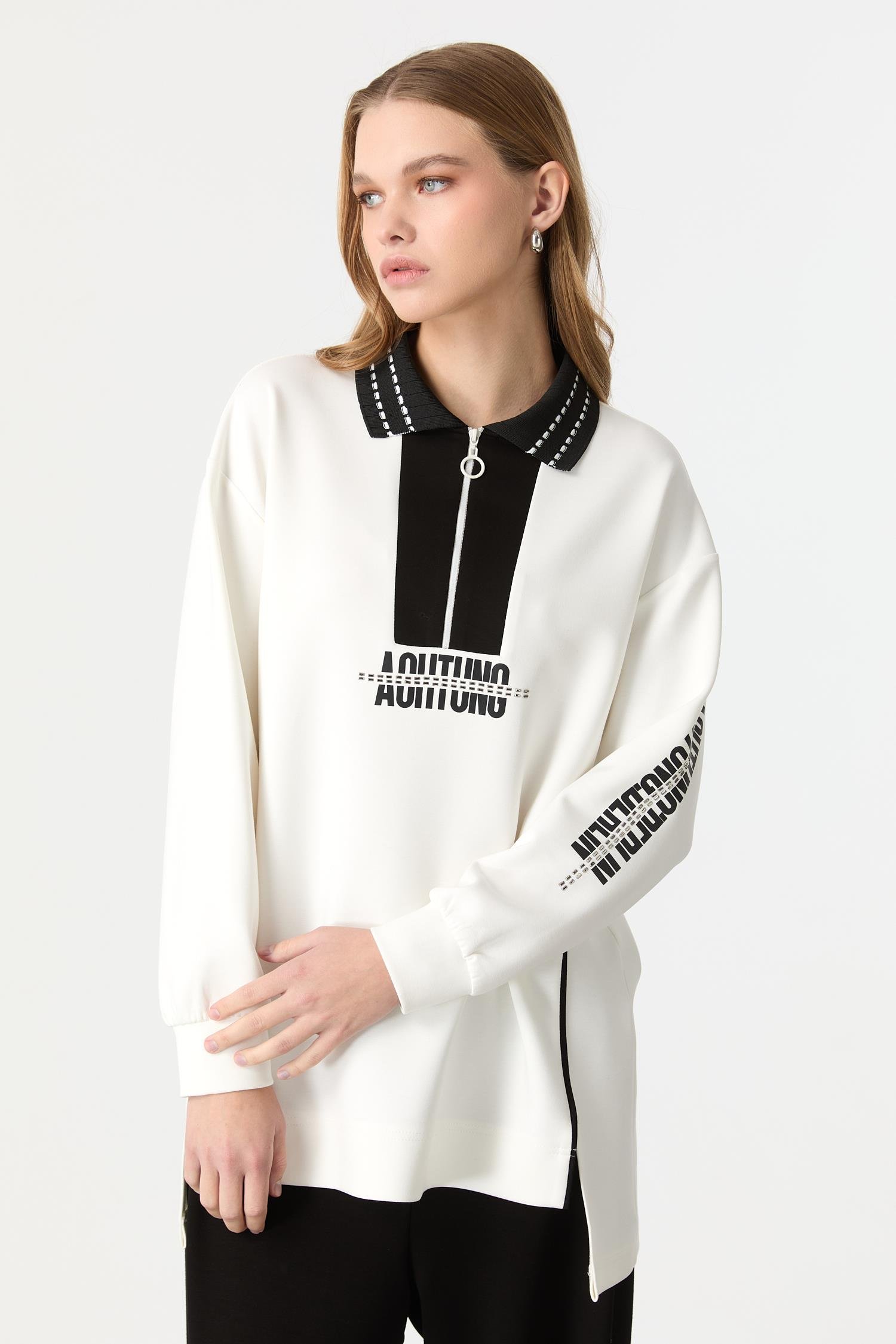 Baskı Detaylı Modal Tunik-KEMIK