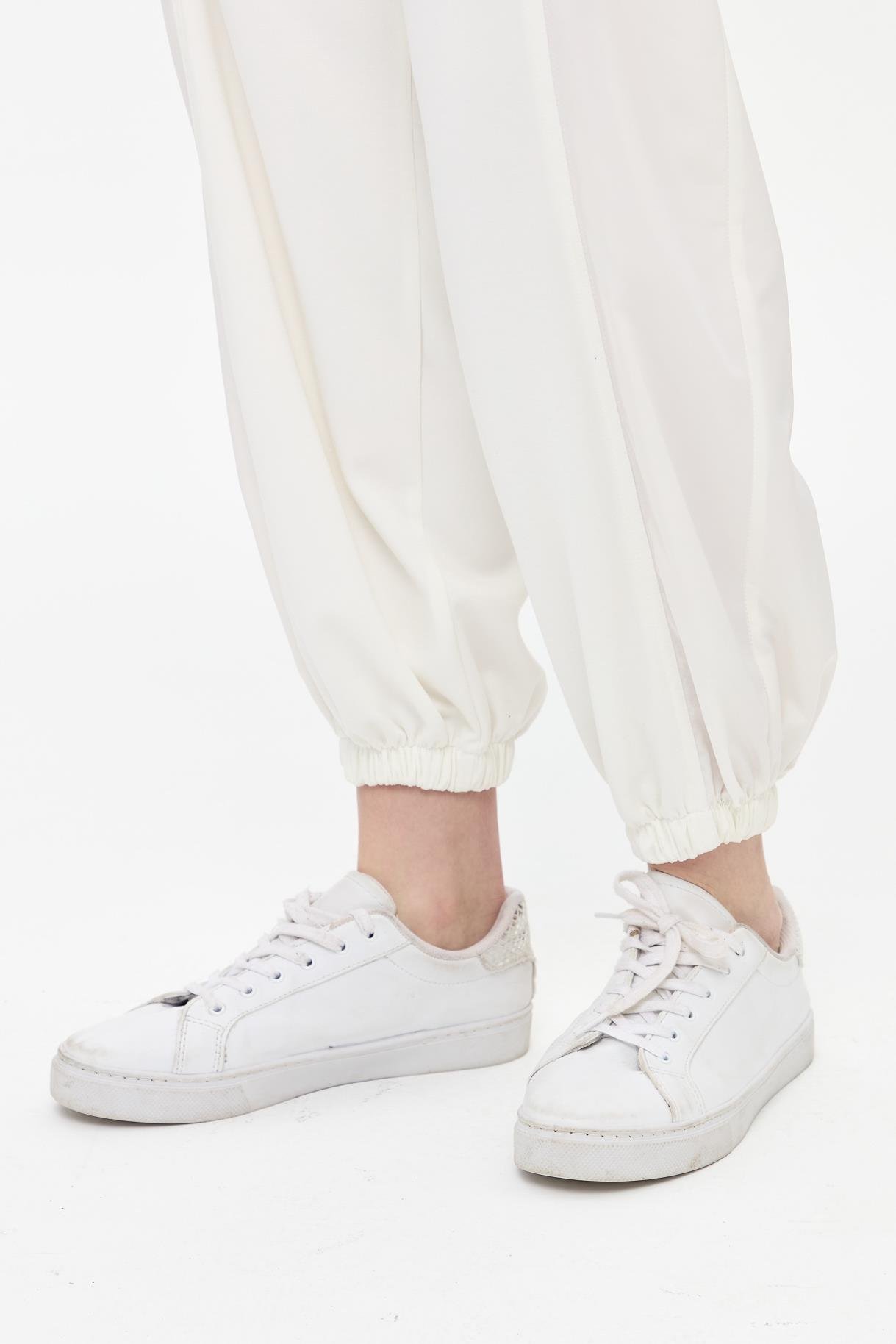 Bel ve Paça Lastikli  Pantolon - KEMIK