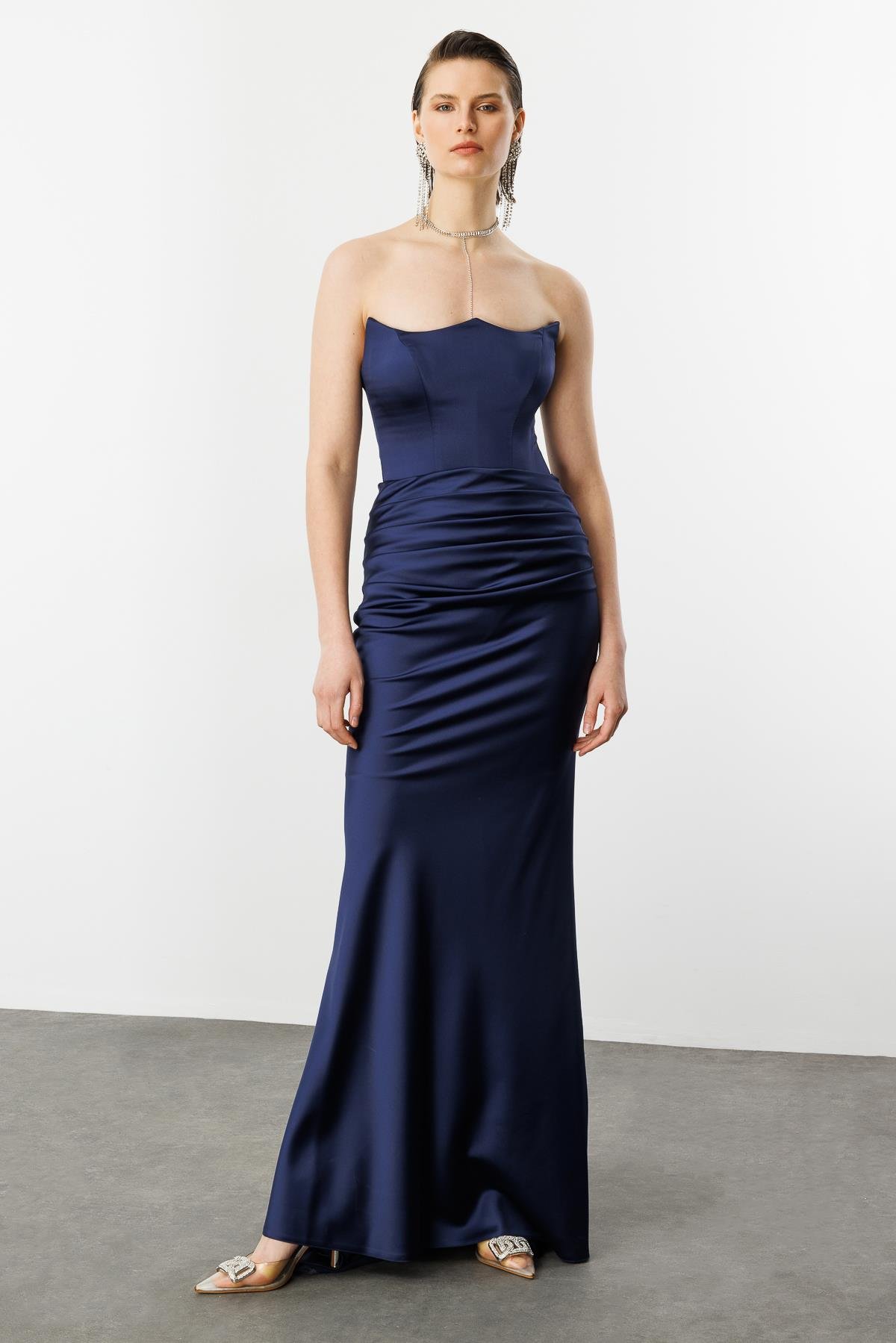 Beli Drapeli Abiye Elbise-LACI