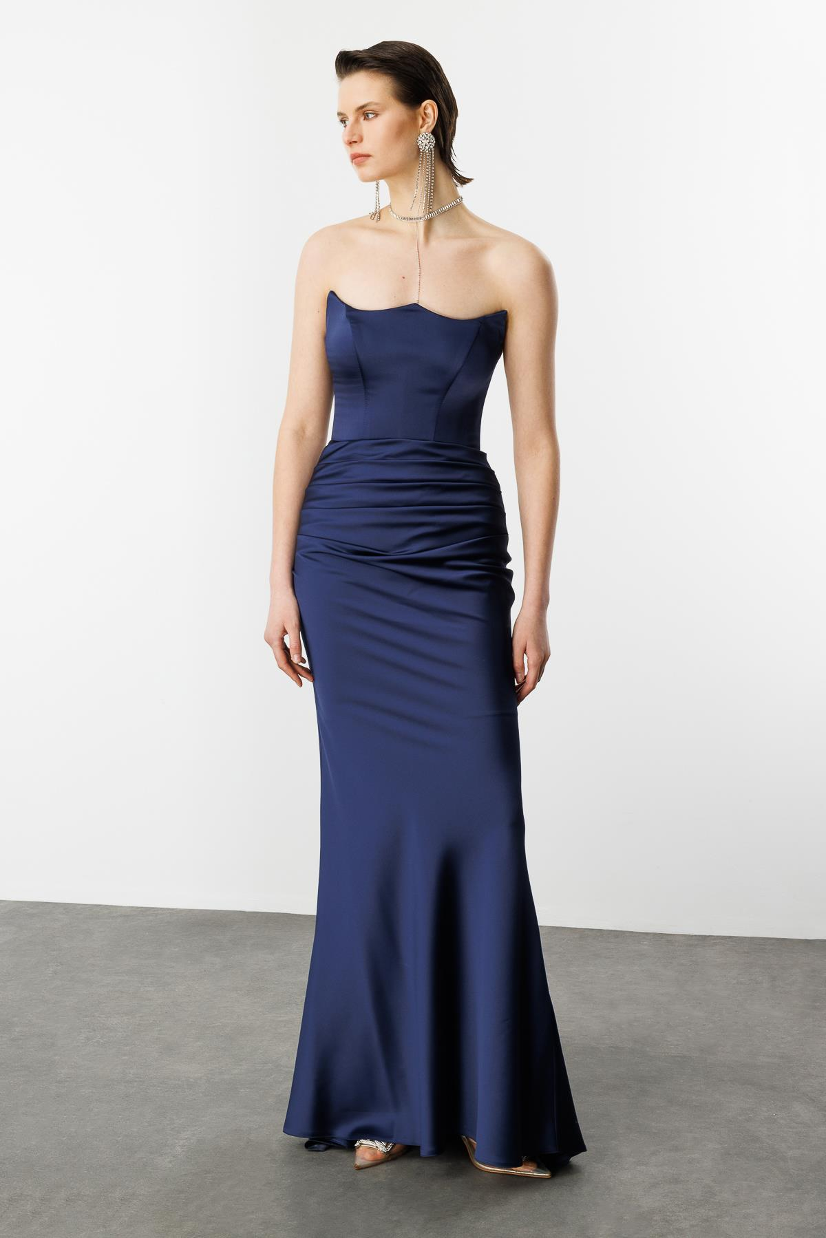 Beli Drapeli Abiye Elbise-LACI