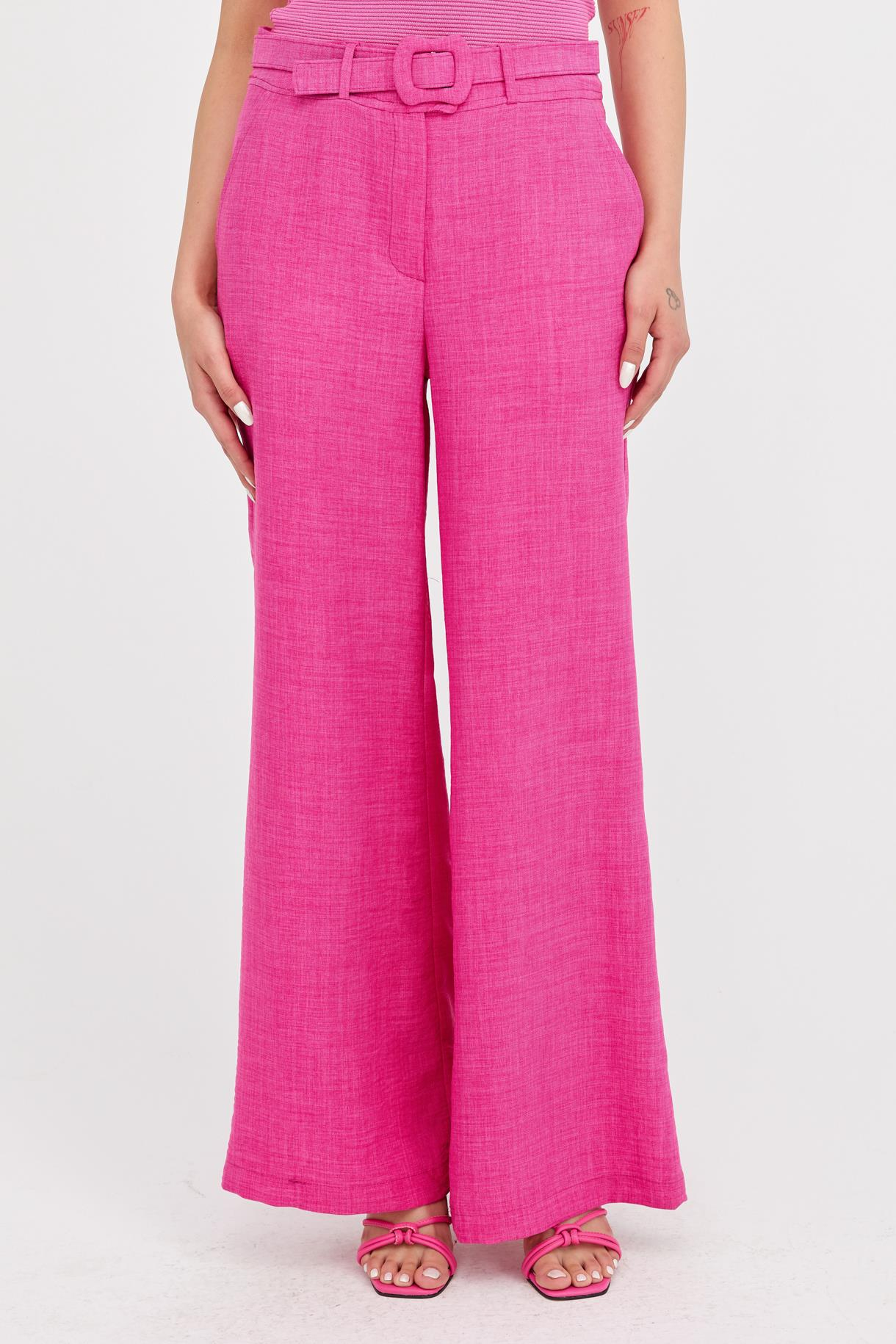 Beli Kemerli Flare Keten Pantolon - FUJYA