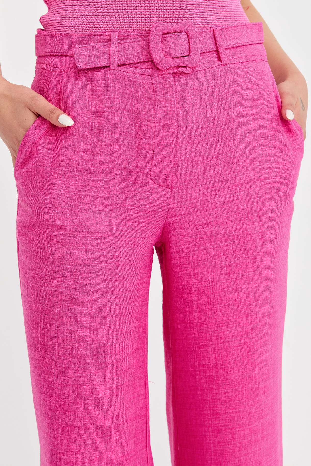 Beli Kemerli Flare Keten Pantolon - FUJYA