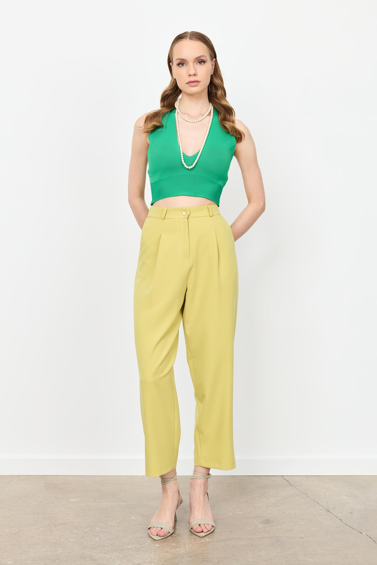 Beli Lastikli Relax Pantolon-Y.YEŞİLİ