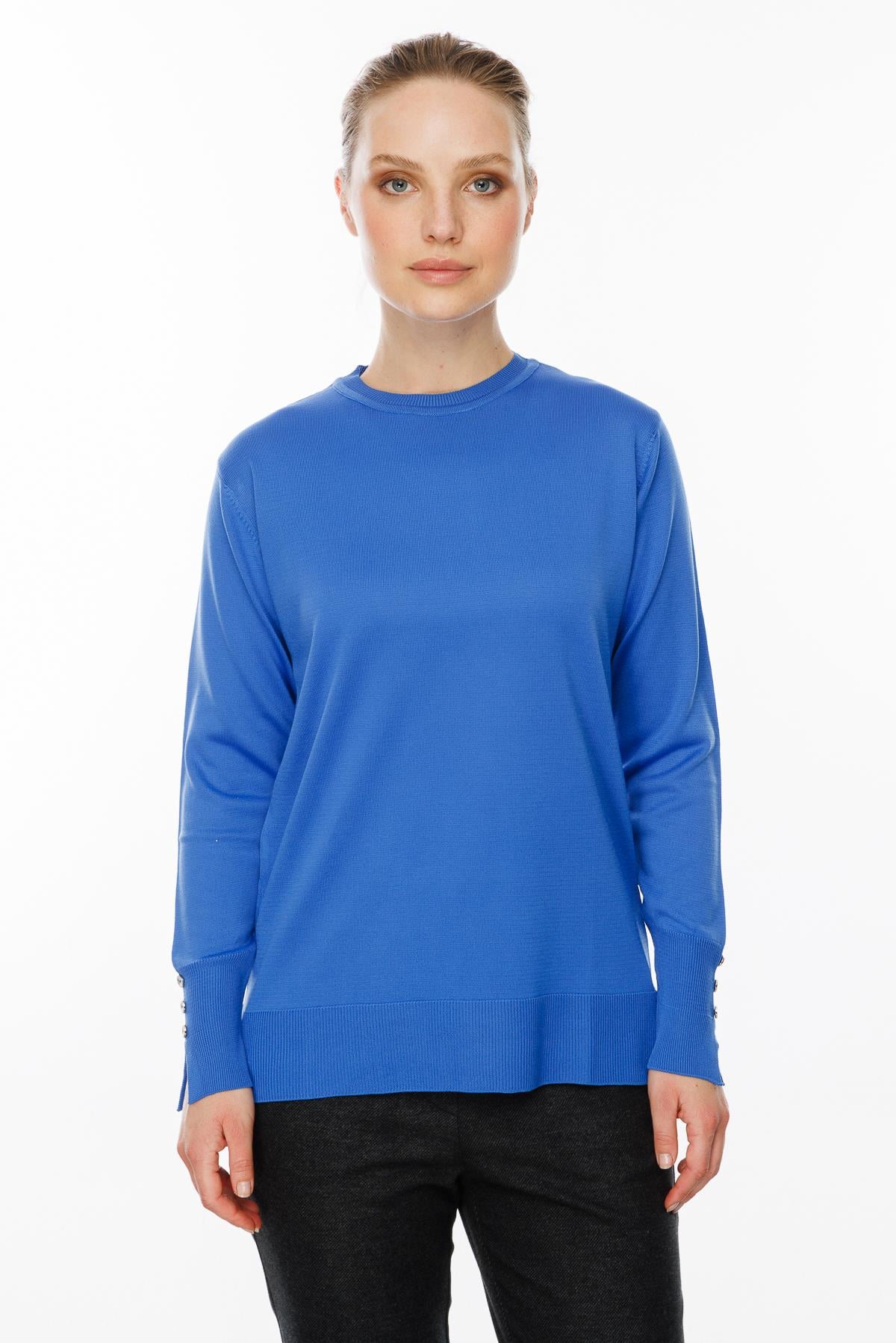 Bisiklet Yaka Basic Triko Kazak