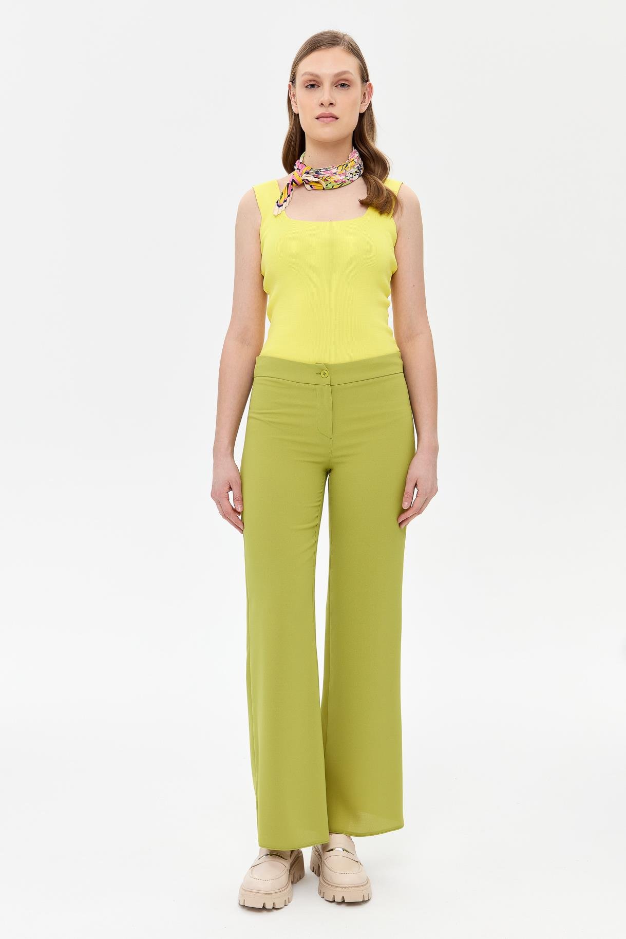 Bol Paça Klasik Pantolon - Y.YEŞİLİ