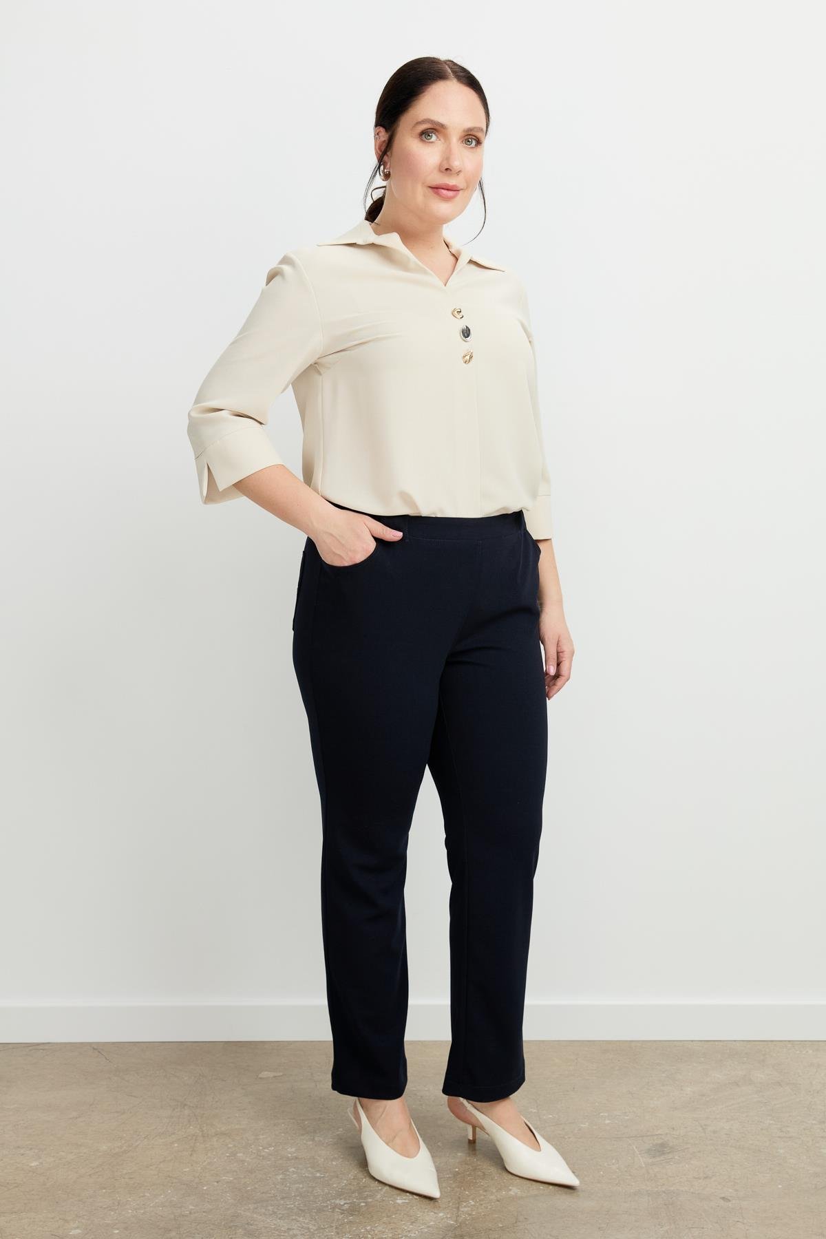 Büyük Beden Arkası Cepli Pantolon-LACI