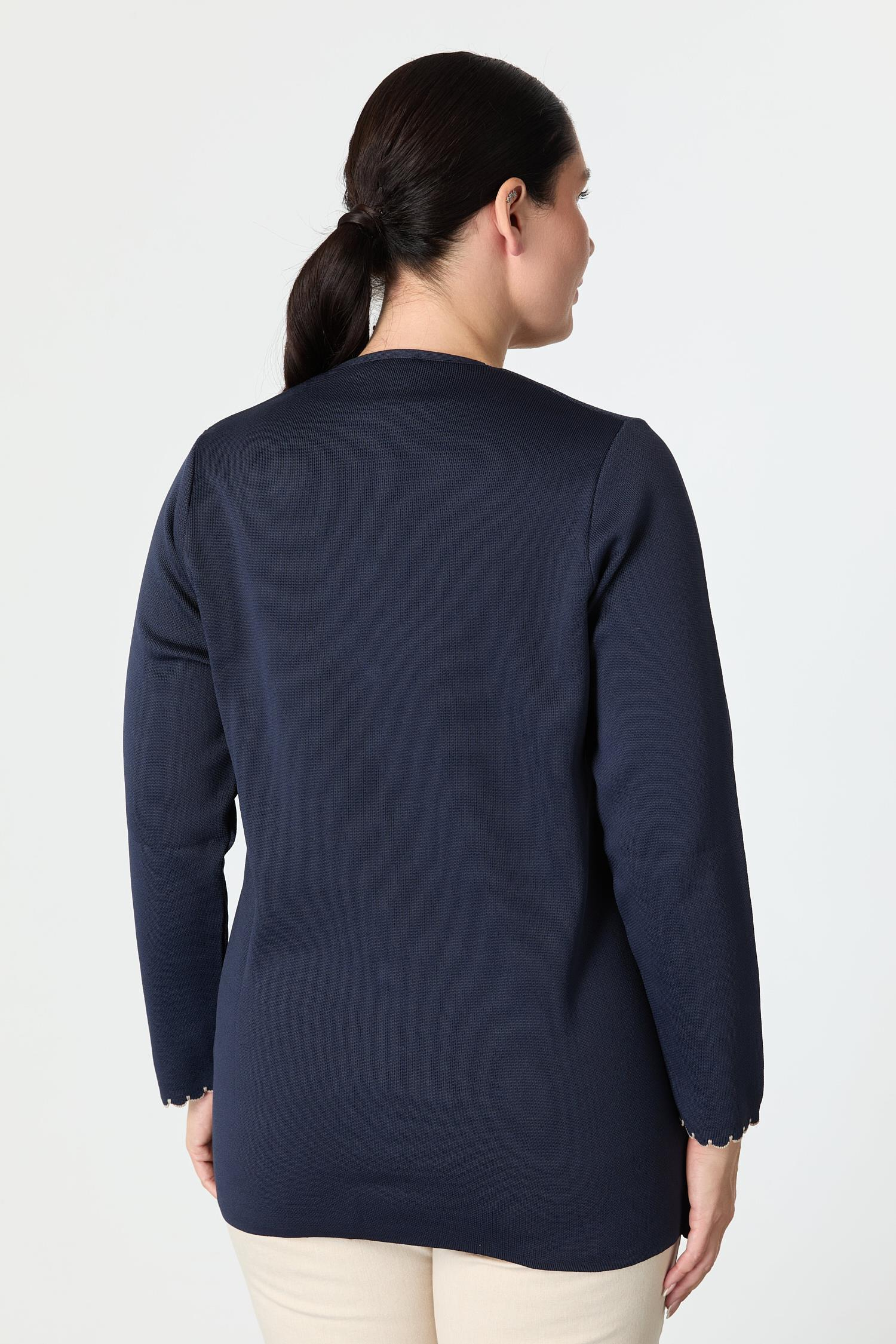 Büyük Beden Düğme Detay Triko Hırka-LACI