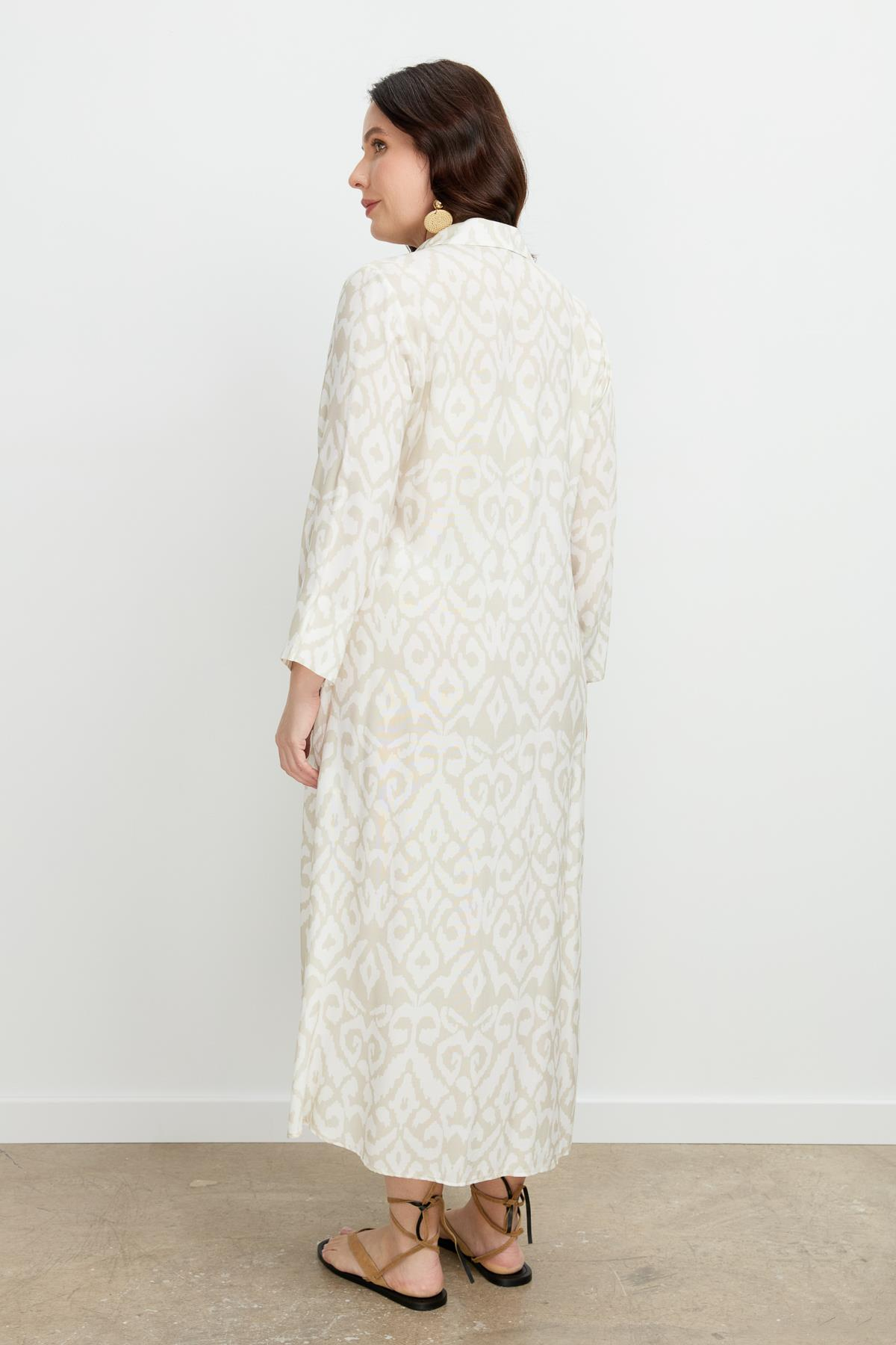 Büyük Beden Etnik Desen Elbise-VİZON