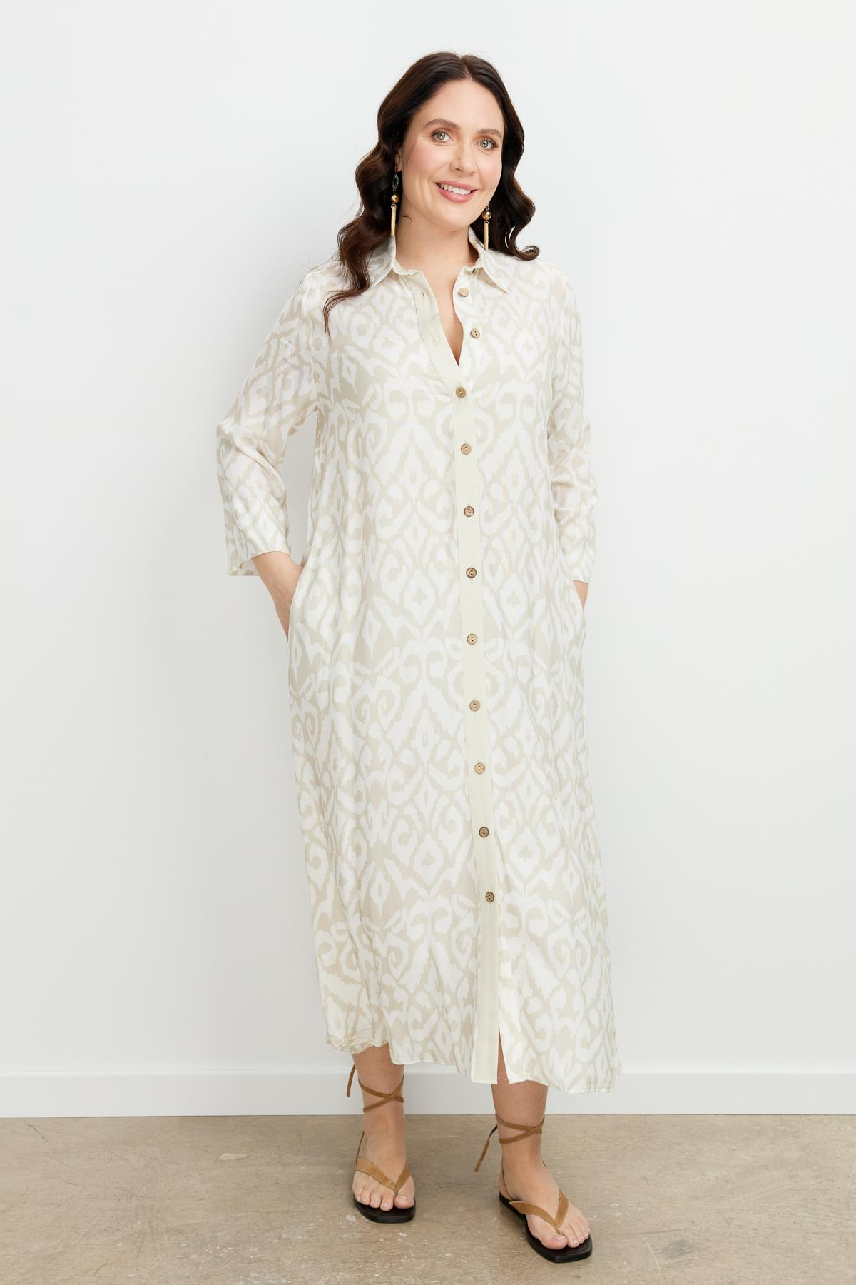 Büyük Beden Etnik Desen Elbise-VİZON