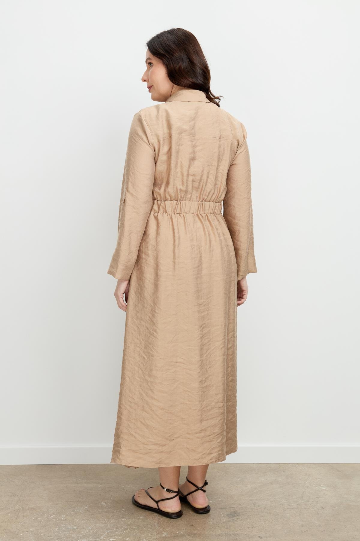 Büyük Beden Kemer Detay Elbise-VİZON