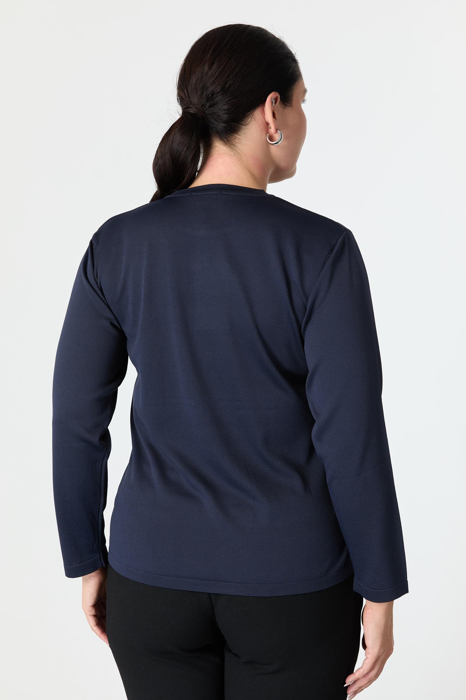 Büyük Beden Leopar Desenli Triko Kazak-LACI