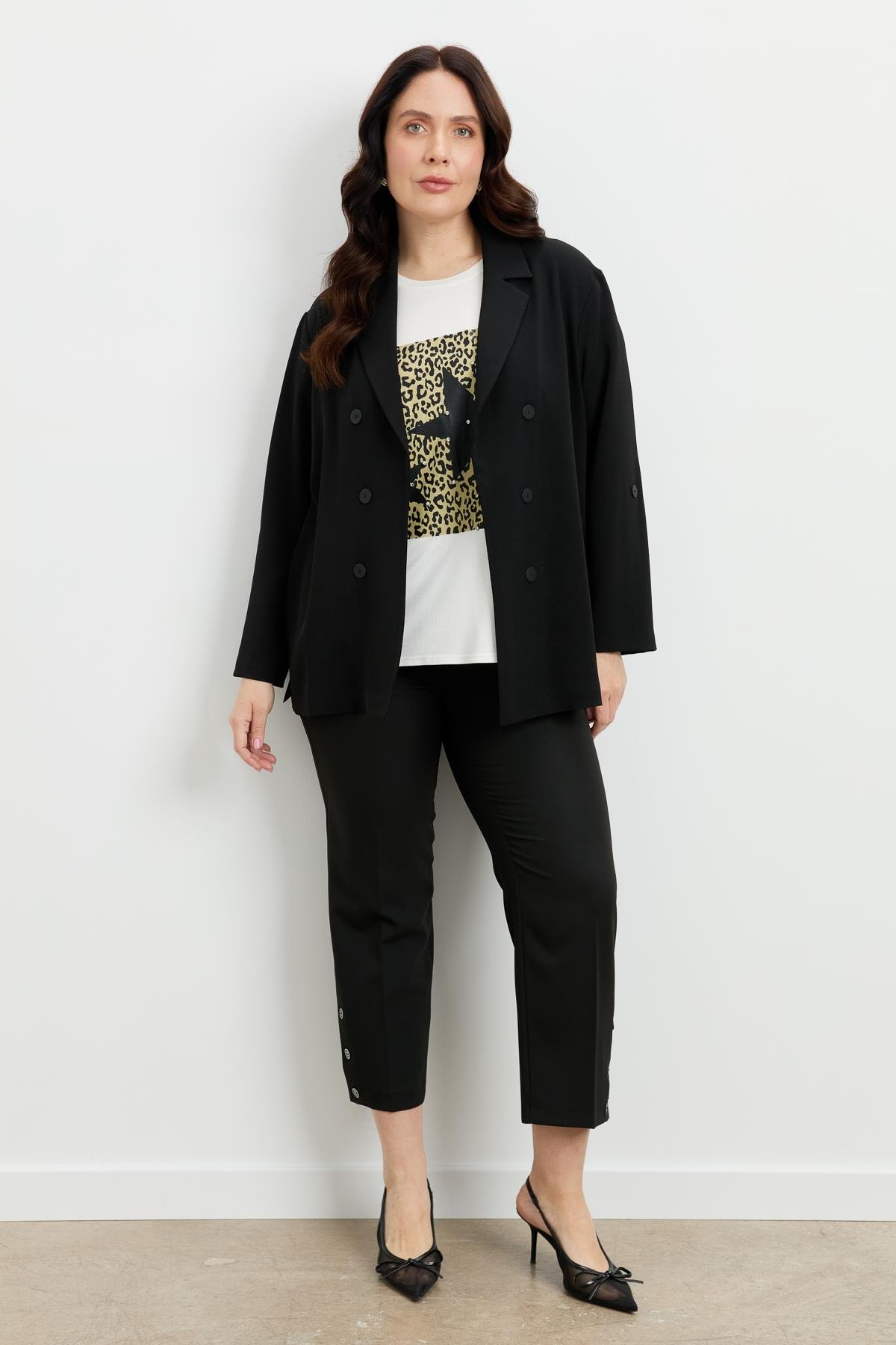 Büyük Beden Linda Ceket-SİYAH