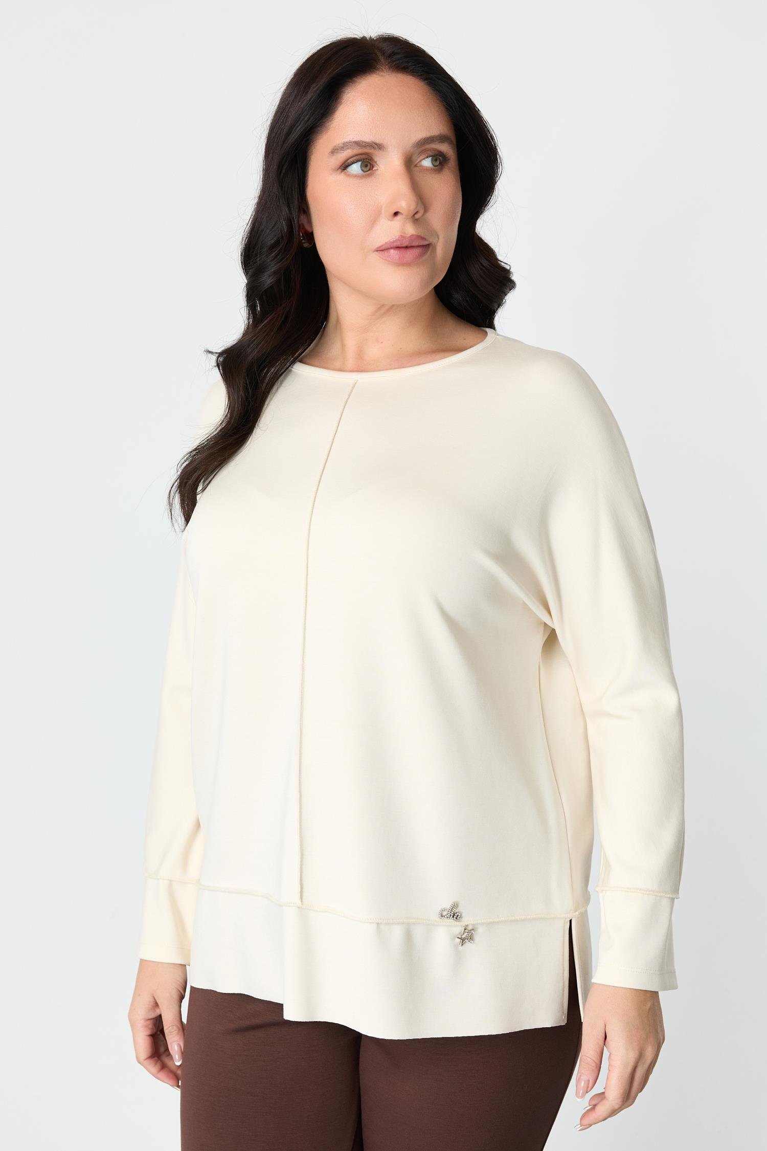 Büyük Beden Modal Bluz-KEMIK