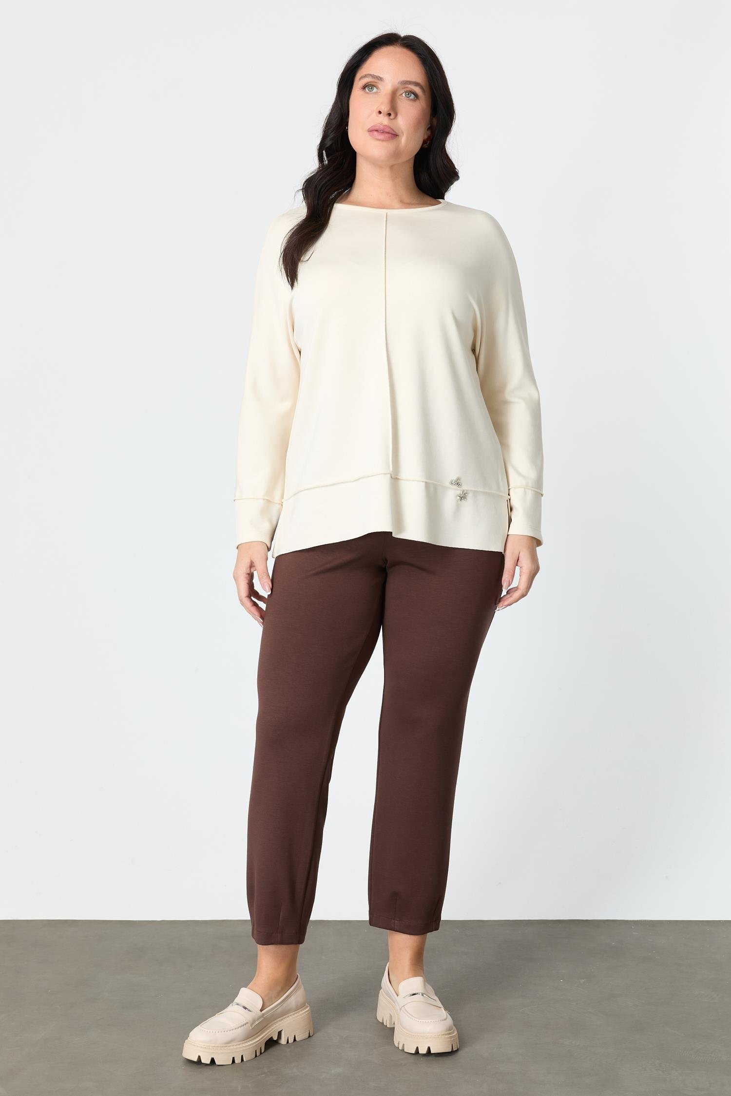 Büyük Beden Modal Bluz-KEMIK