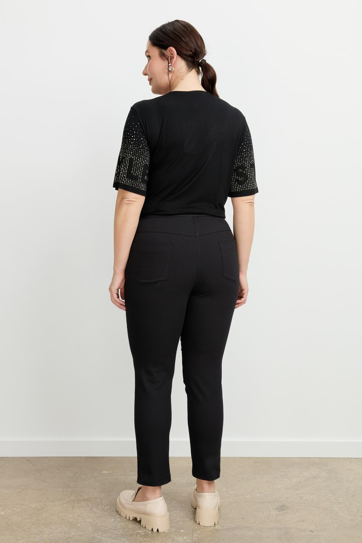 Büyük Beden Shine Pantolon-SİYAH