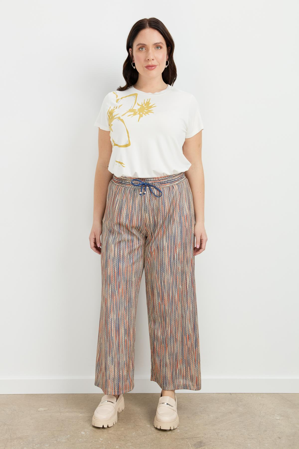 Büyük Beden Simli Örme Pantolon-KIRMIZI