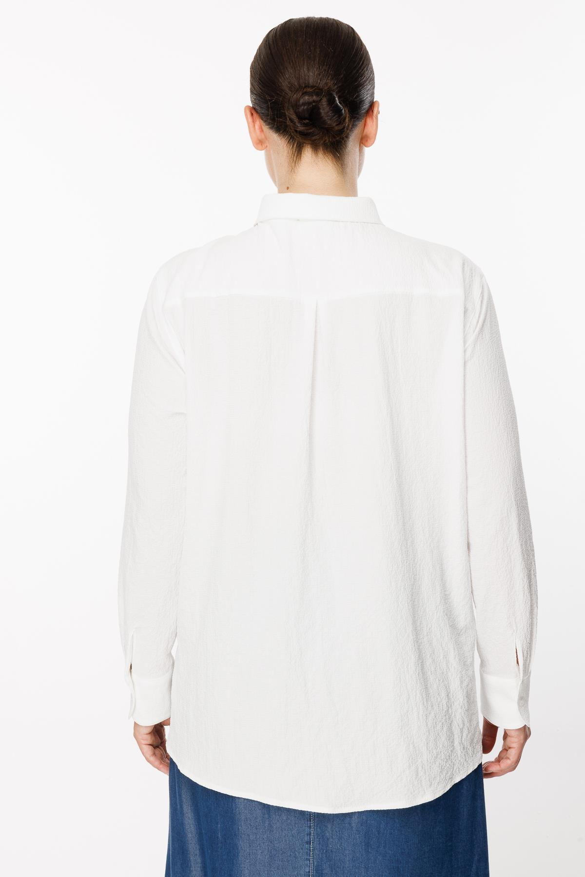 Büyük Beden Uzun Kollu Yanı Yırtmaçlı Gömlek - KEMIK