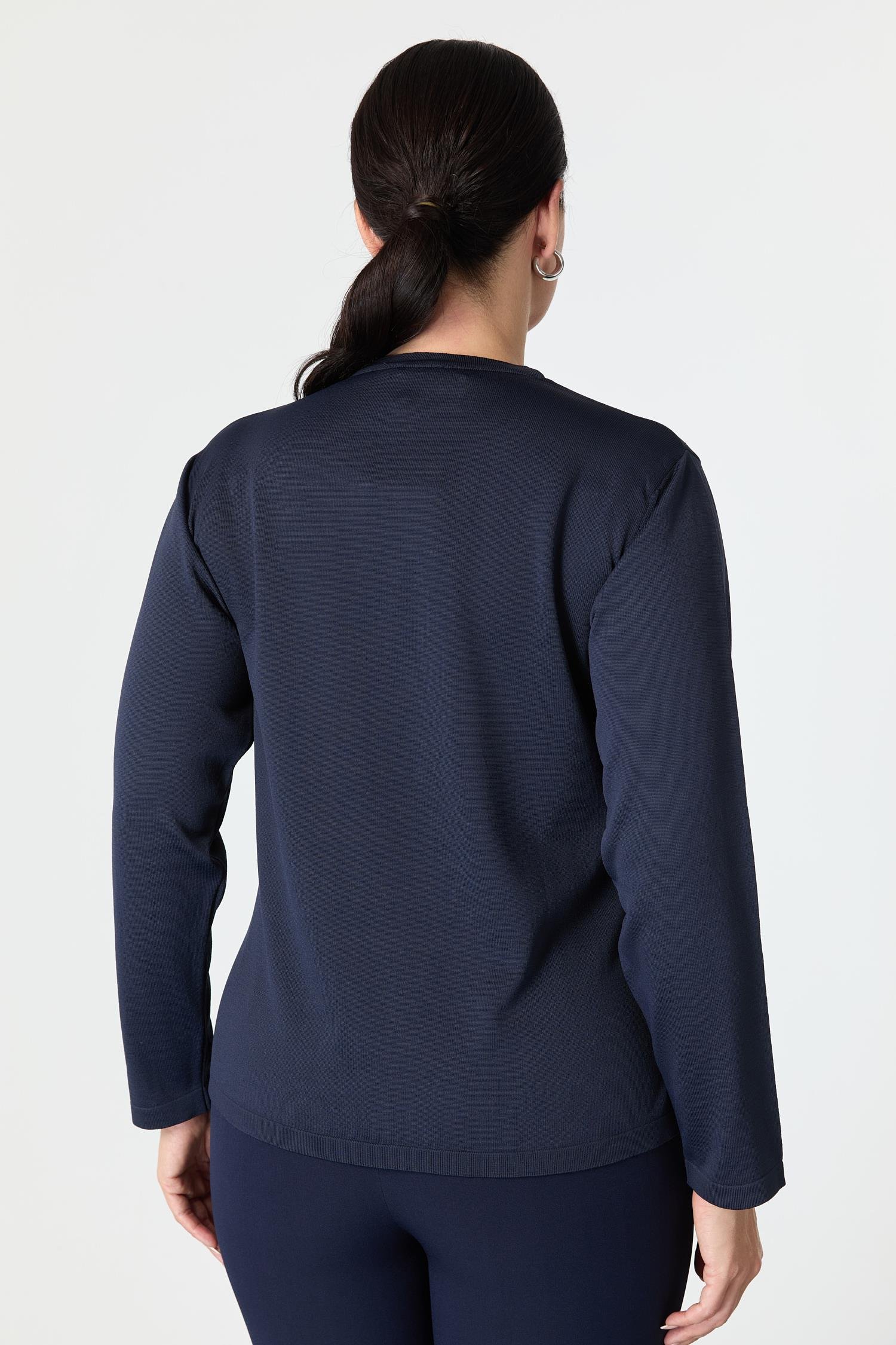 Büyük Beden Yuvarlak Yaka Triko kazak-LACI