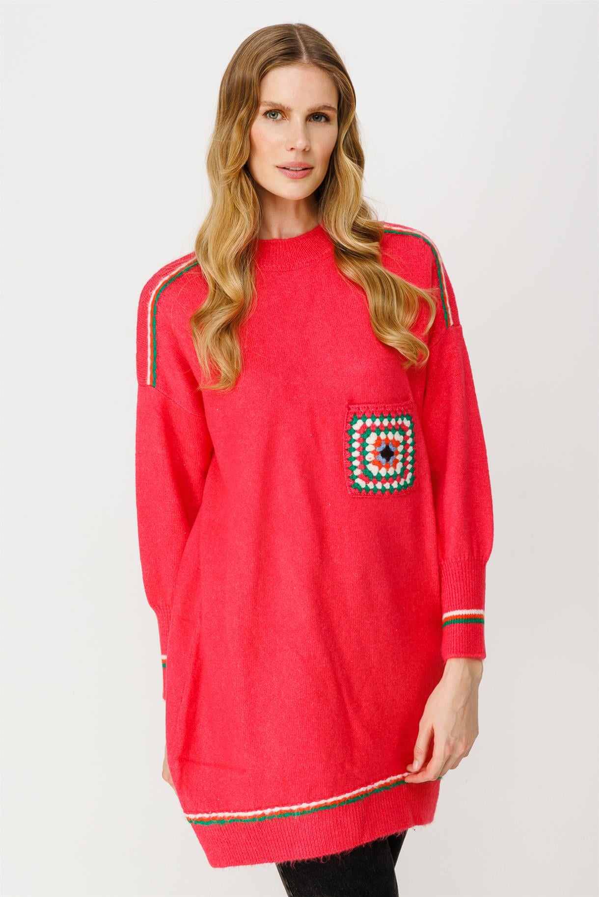 Cebi Motifli Triko Tunik - MERCAN