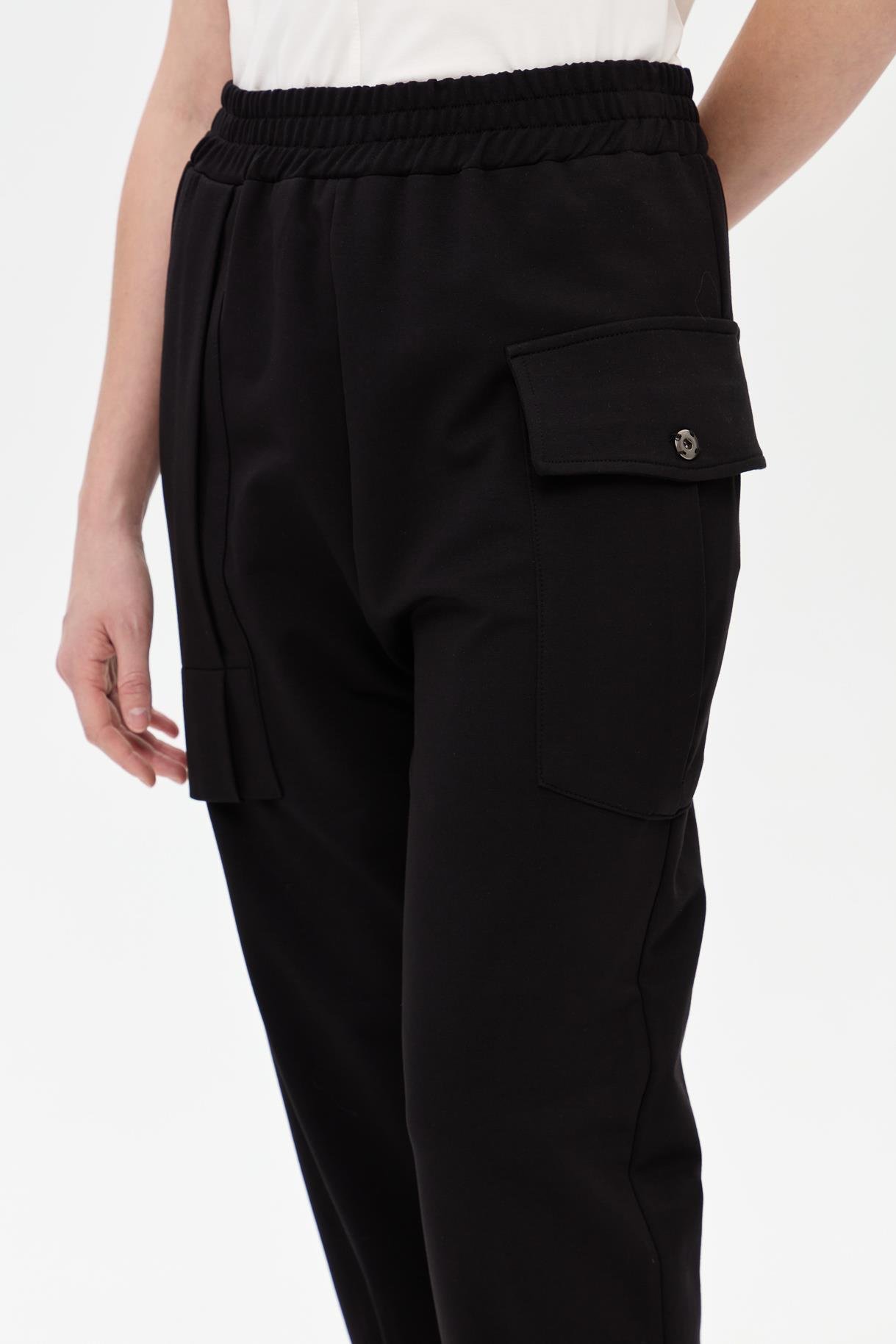 Cep Detaylı İki İplik Pantolon - SİYAH