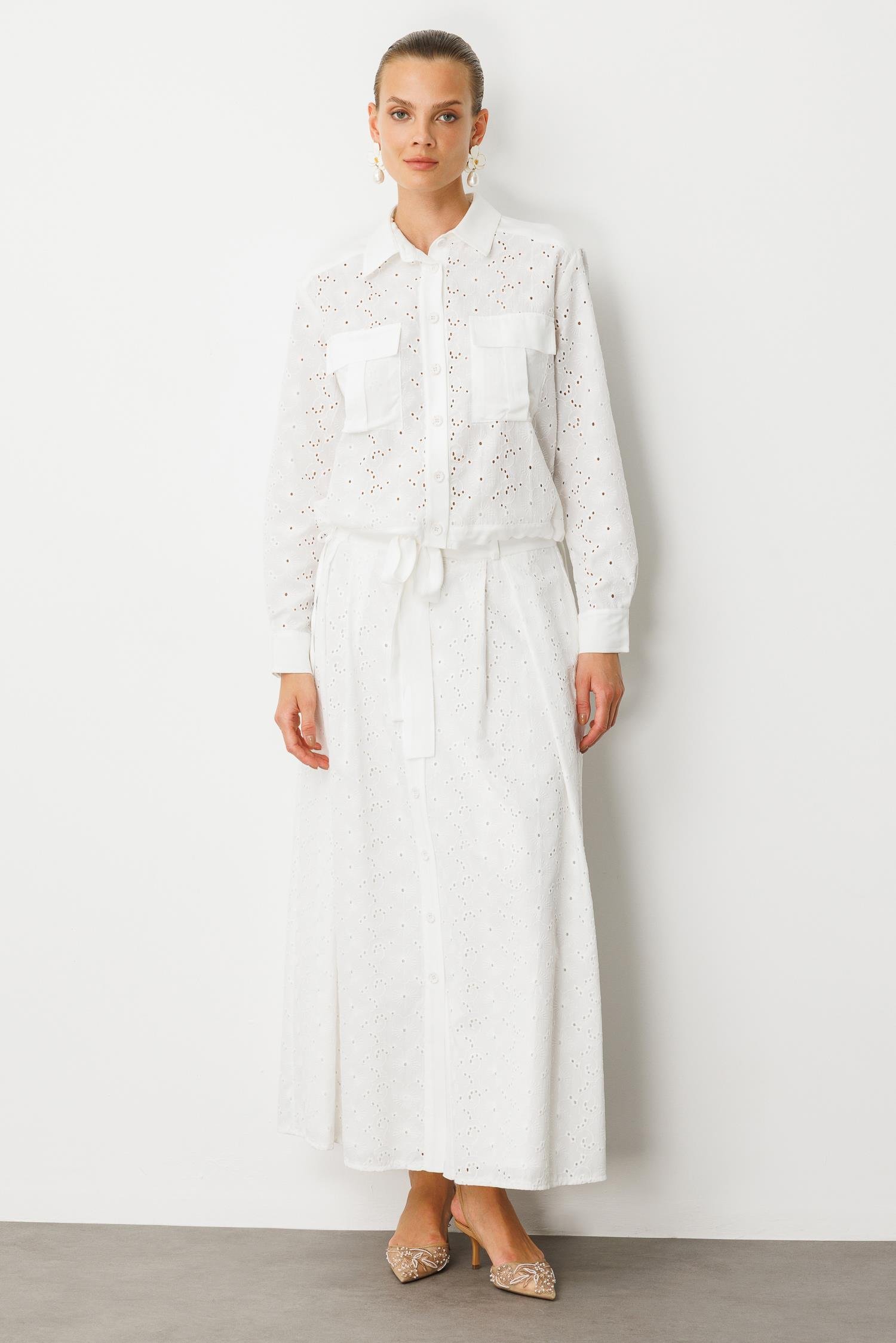 Cep Detaylı Pamuklu Fisto Gömlek-KEMIK