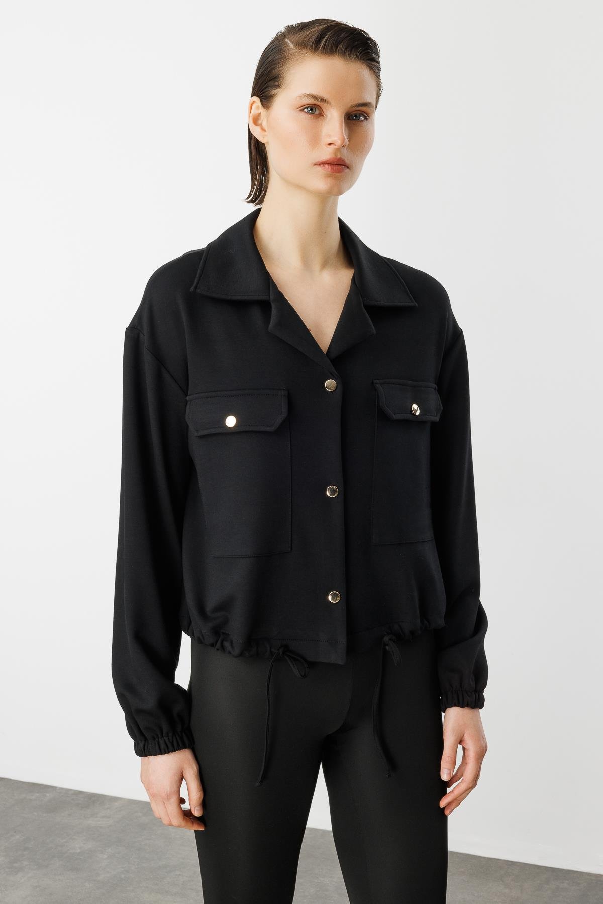 Cep Detaylı Spor Ceket-SİYAH