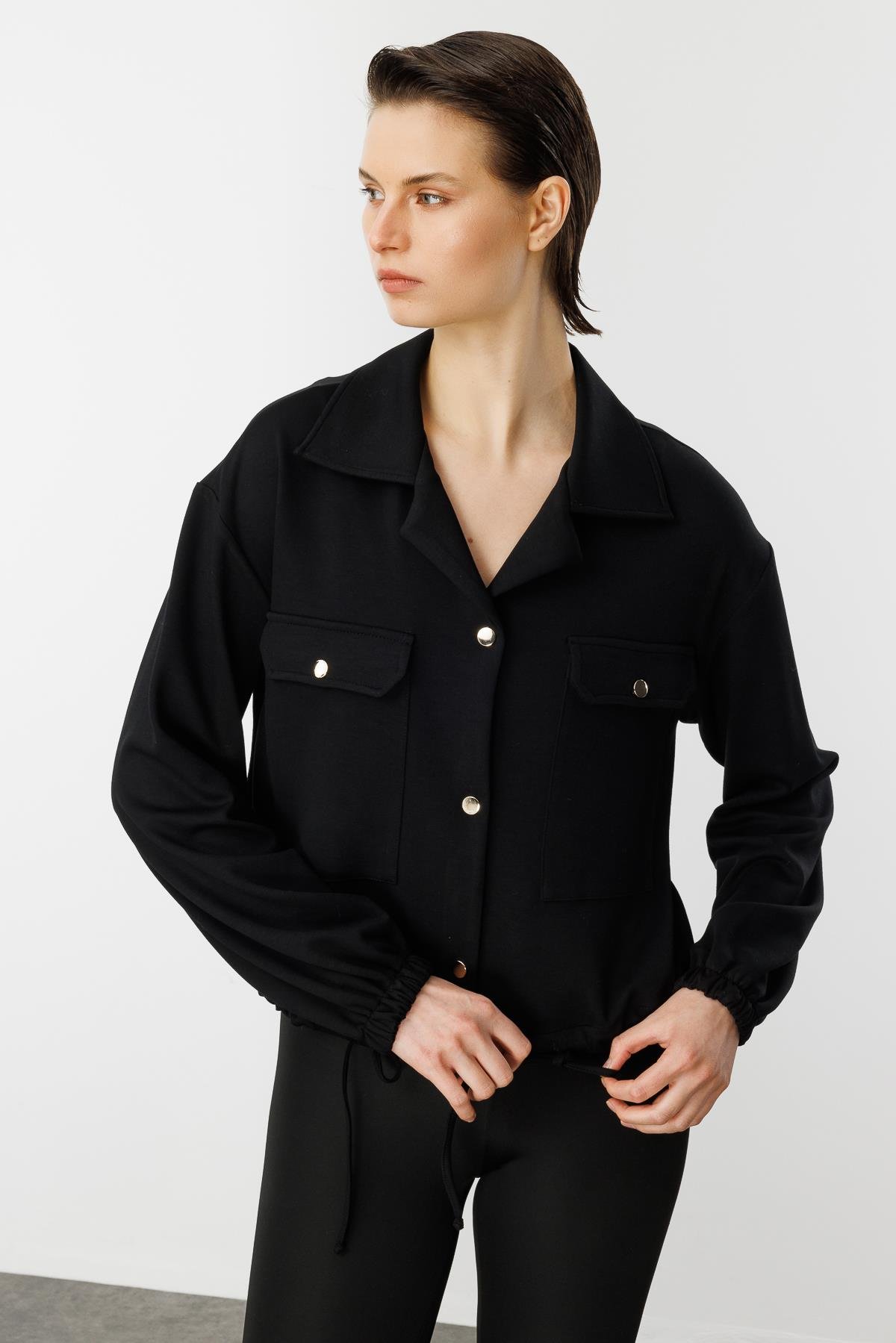 Cep Detaylı Spor Ceket-SİYAH