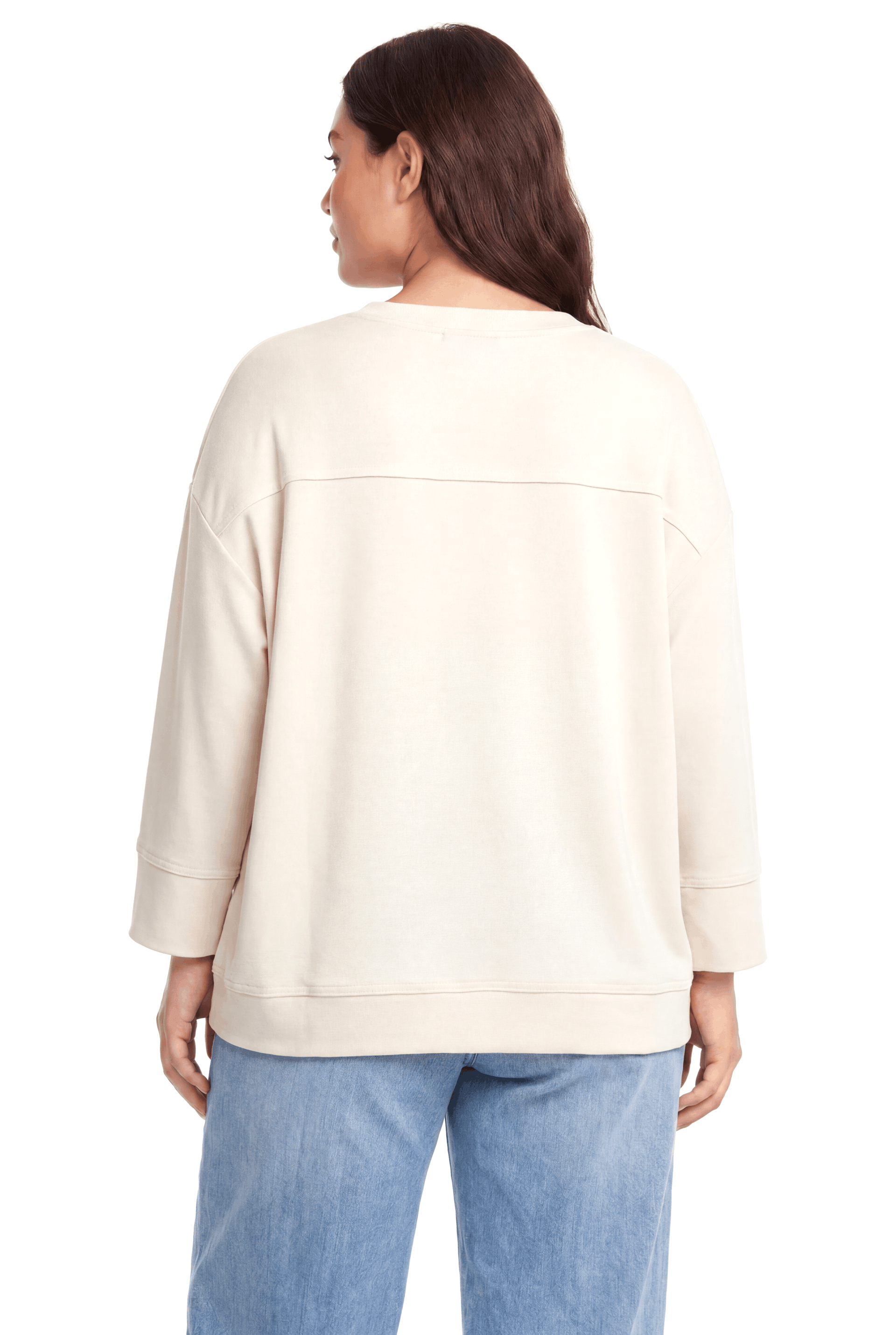 Çiçek Baskı Detaylı Modal Bluz-KREM