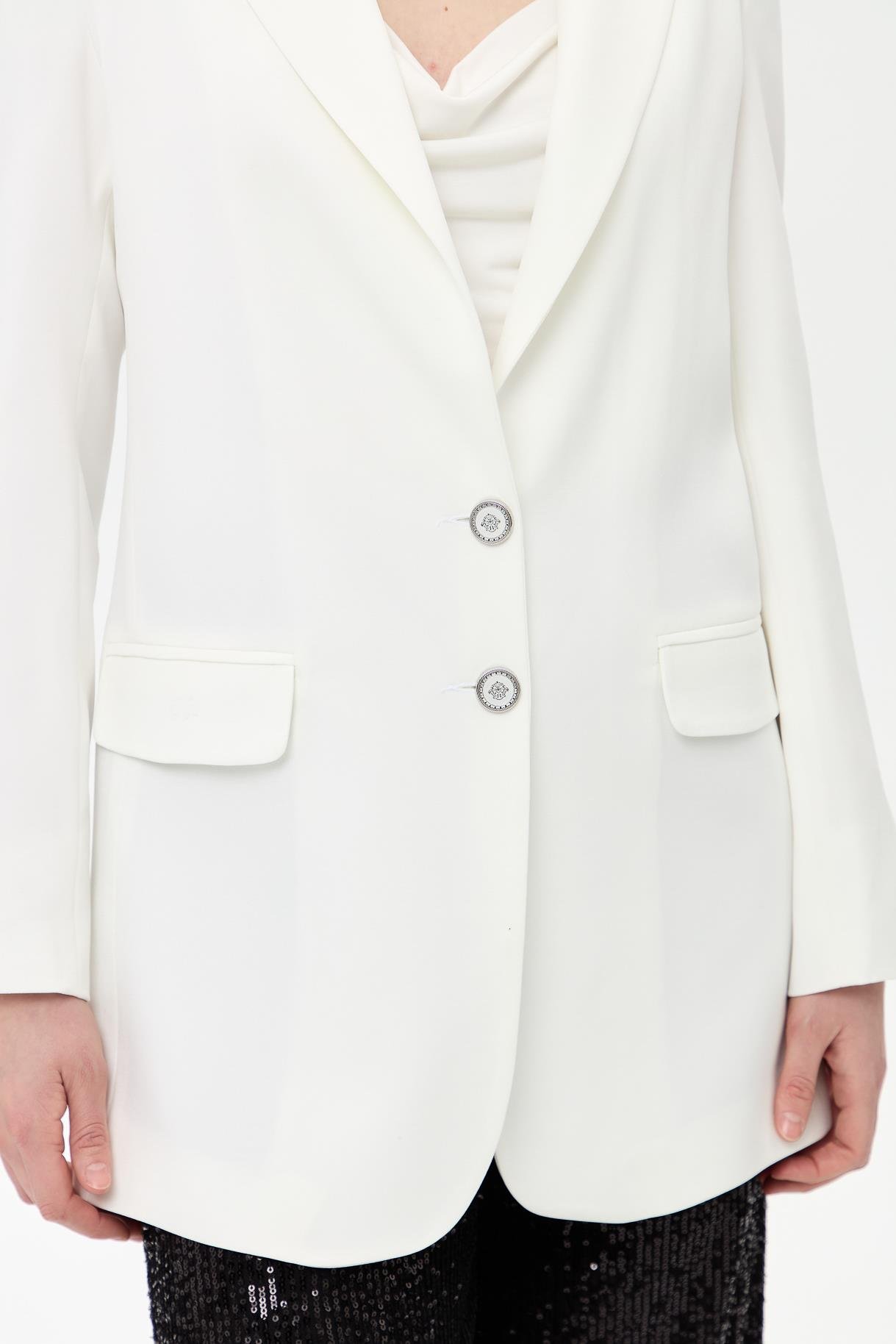 Çift Düğmeli Cep Detaylı Krep Ceket - KEMIK