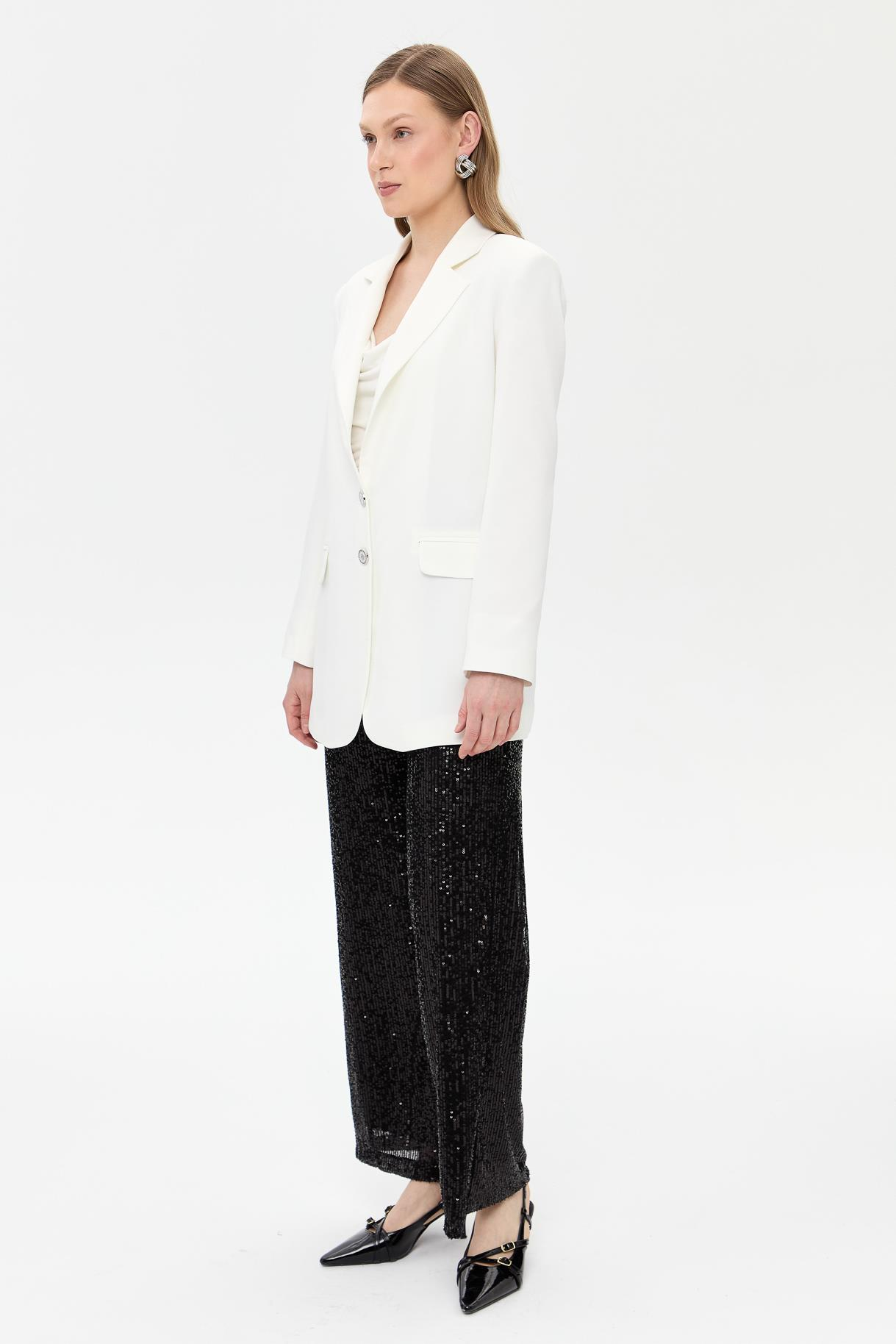 Çift Düğmeli Cep Detaylı Krep Ceket - KEMIK