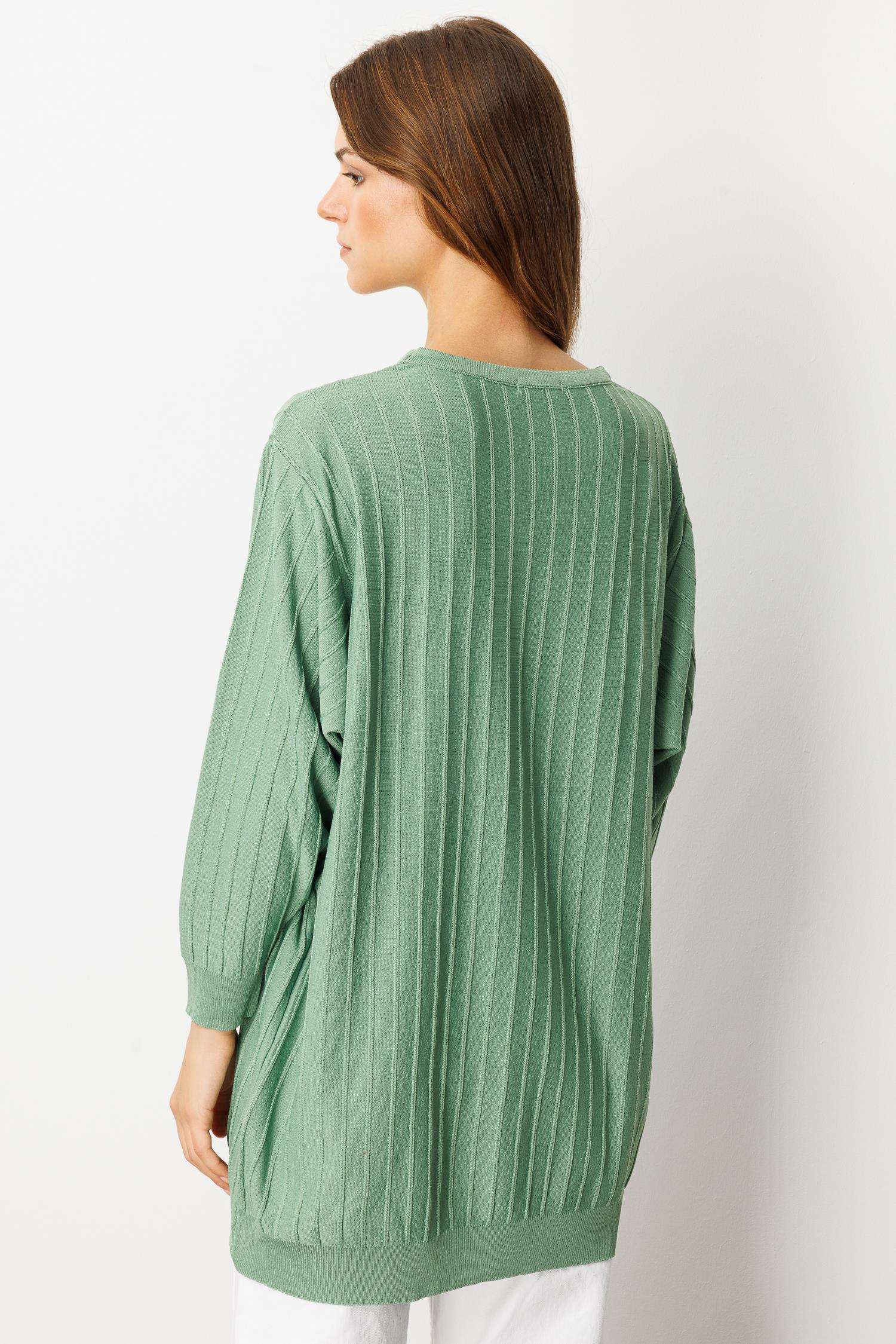 Çizgi Desen Pamuklu Triko Tunik-ÇAĞLA