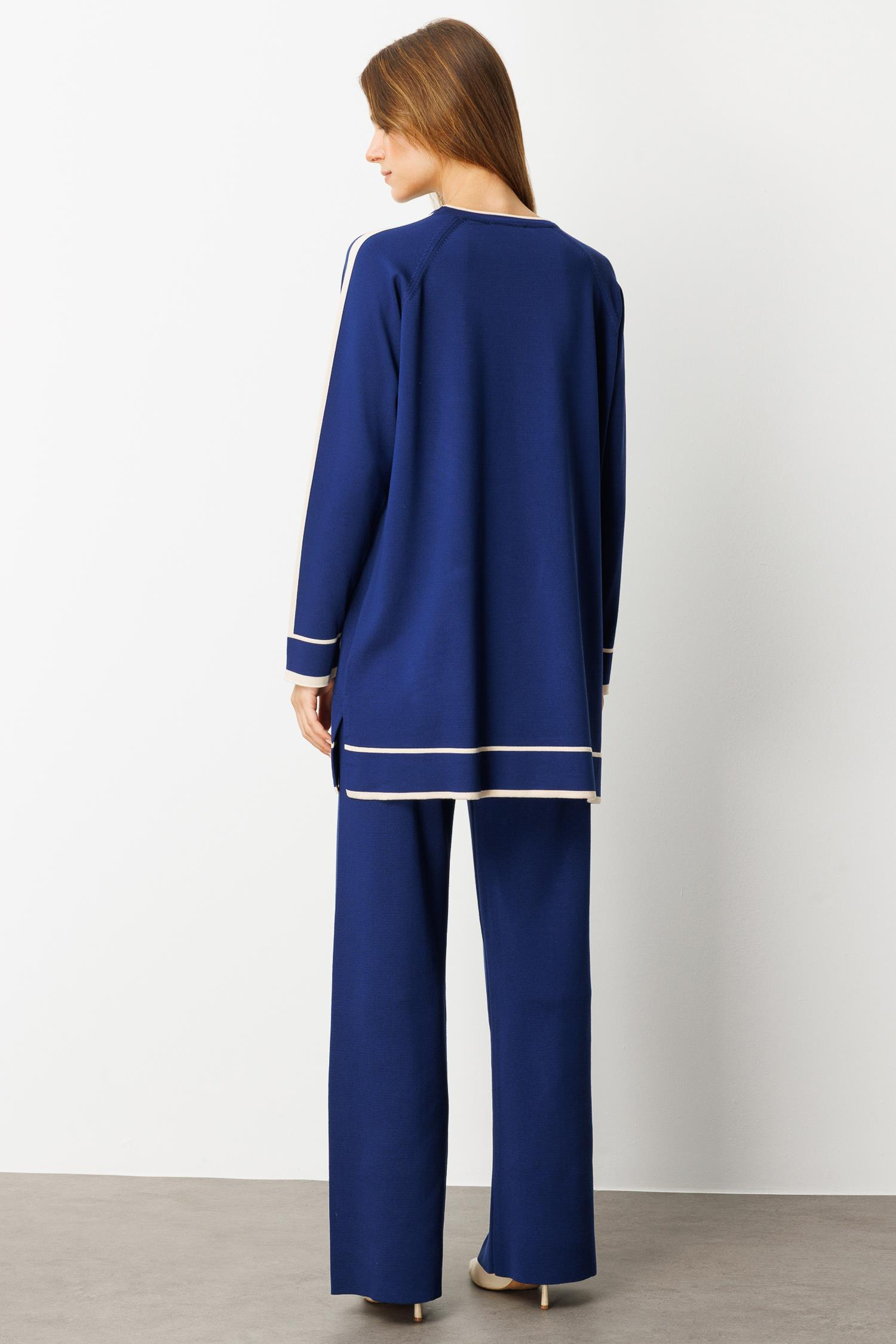 Çizgi Detaylı Triko Takım-SAX