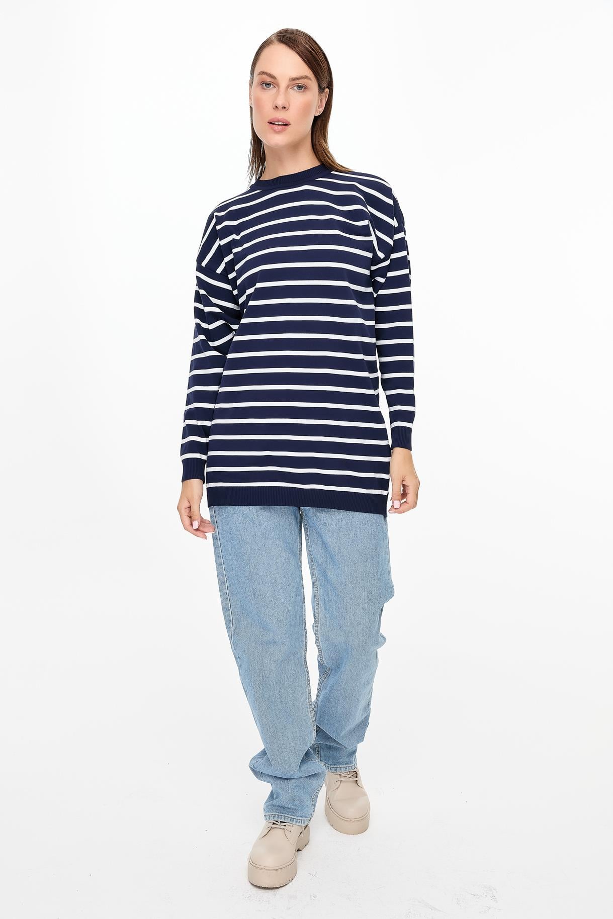 Çizgili Basic Triko Tunik - LACI