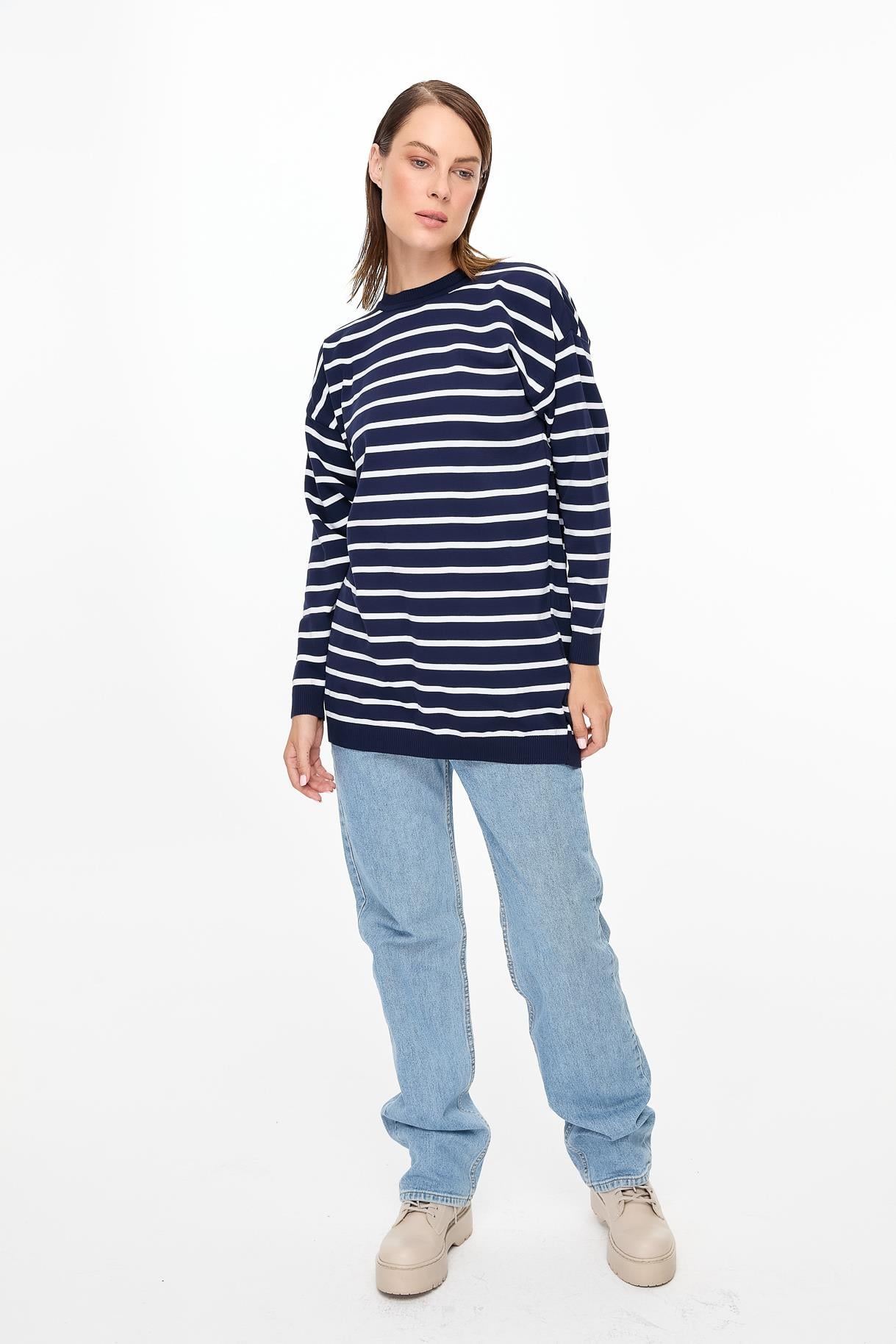 Çizgili Basic Triko Tunik - LACI