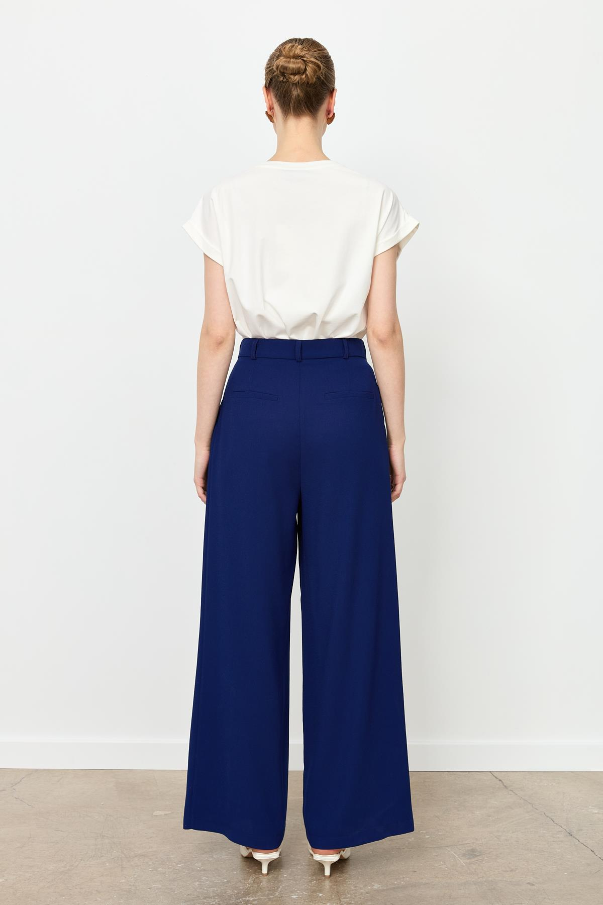 Düğme Detay Bol Pantolon-LACI