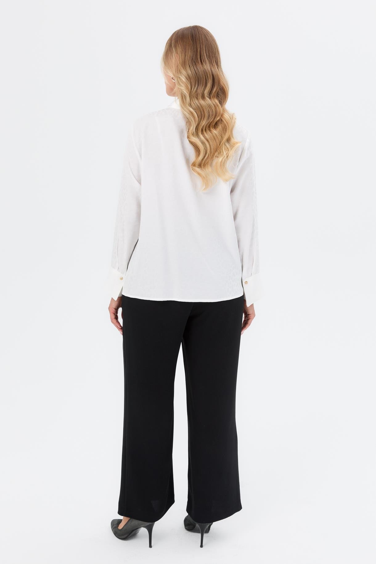 Fular Detaylı Büyük Beden Gömlek - KEMIK