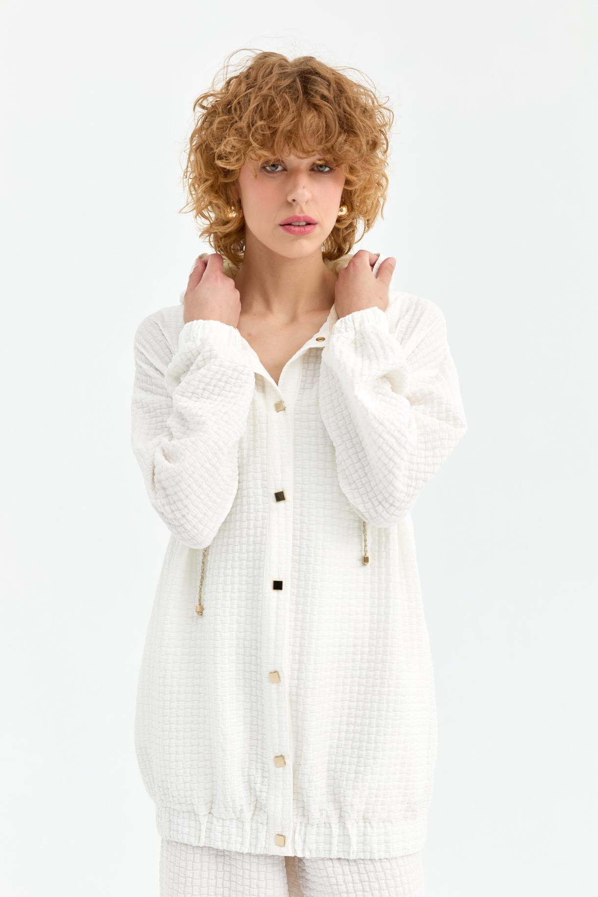 Gold İp ve Düğme Detaylı Kapüşonlu Ceket - KEMIK