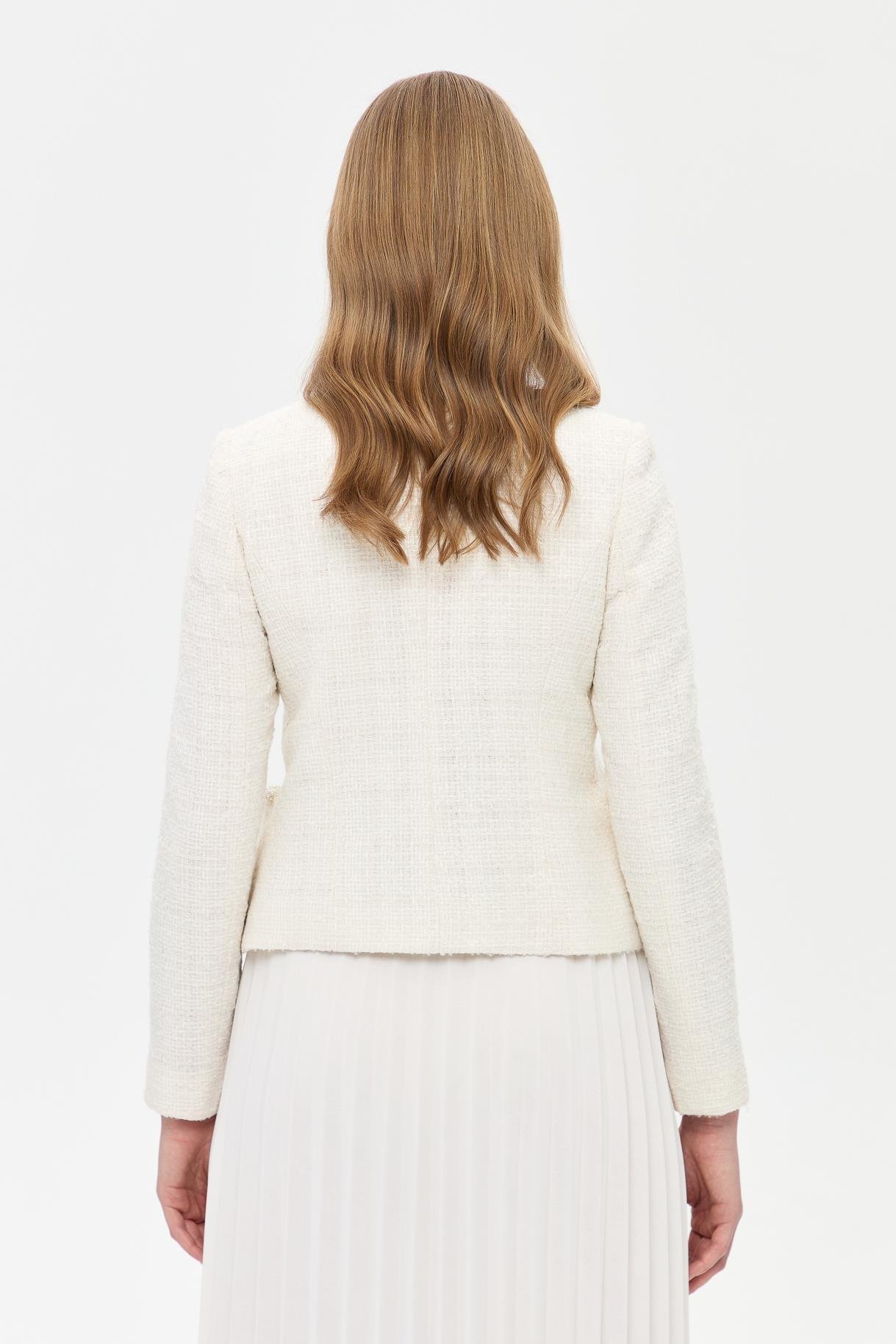 İnci Detaylı Chanel Ceket - KEMIK