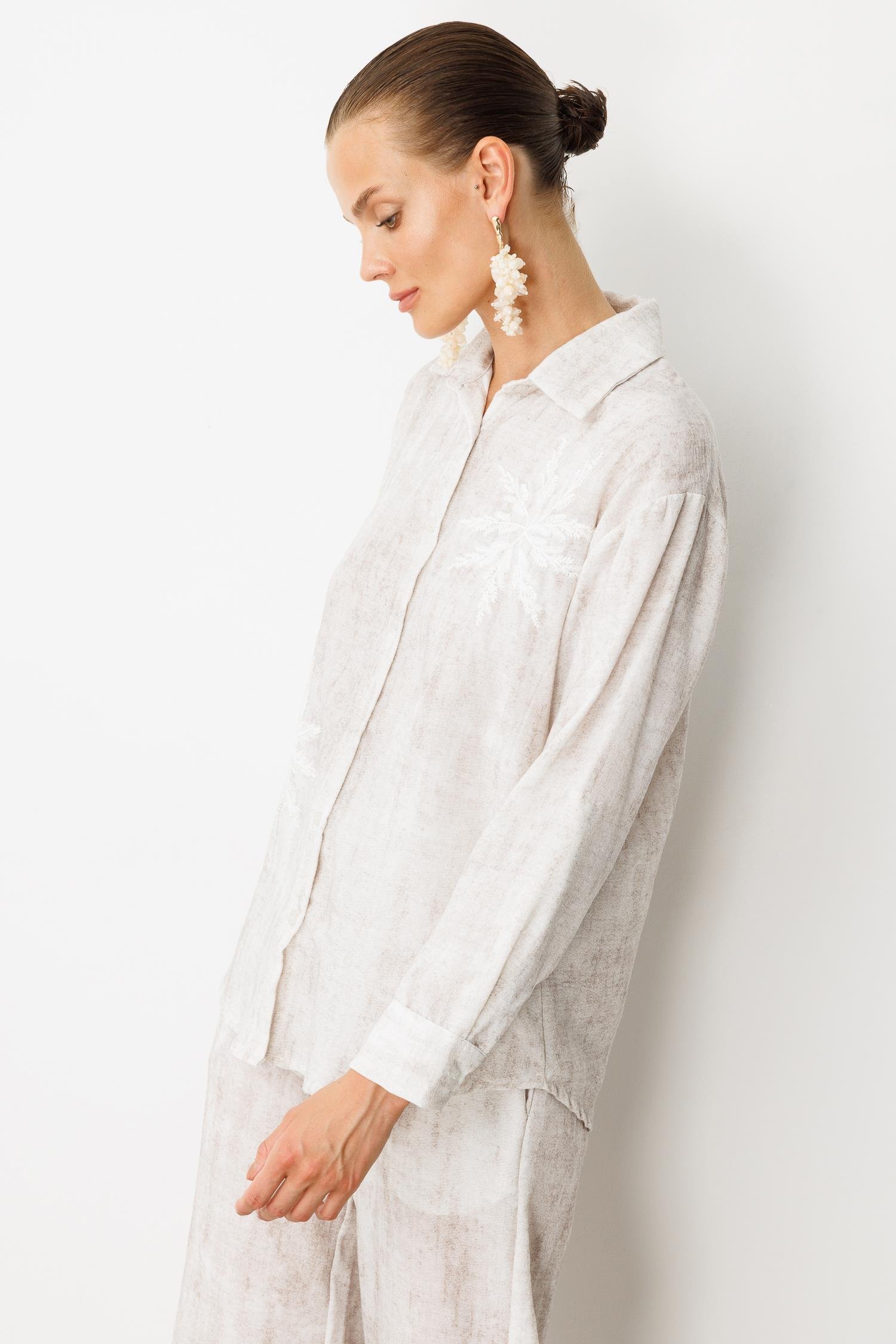 İşleme Detaylı Keten Görünüm Takım-TAŞ