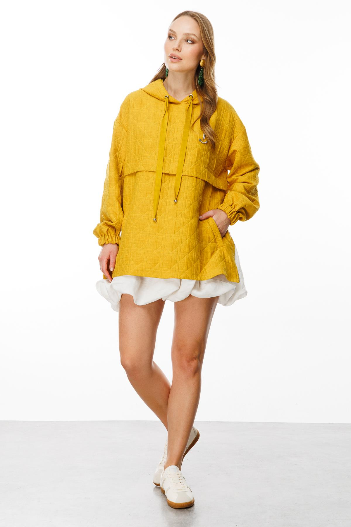 Kapüşon Detaylı Kapitone Sweatshirt