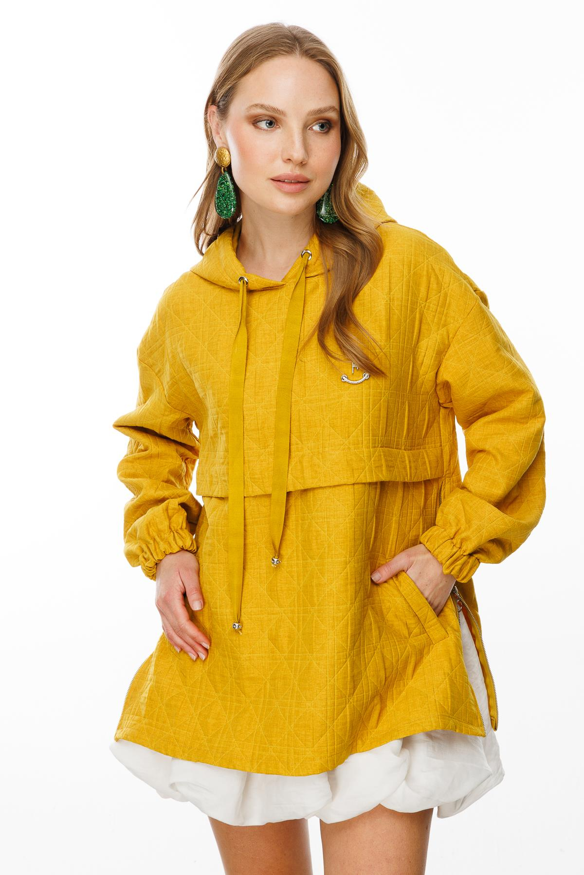 Kapüşon Detaylı Kapitone Sweatshirt